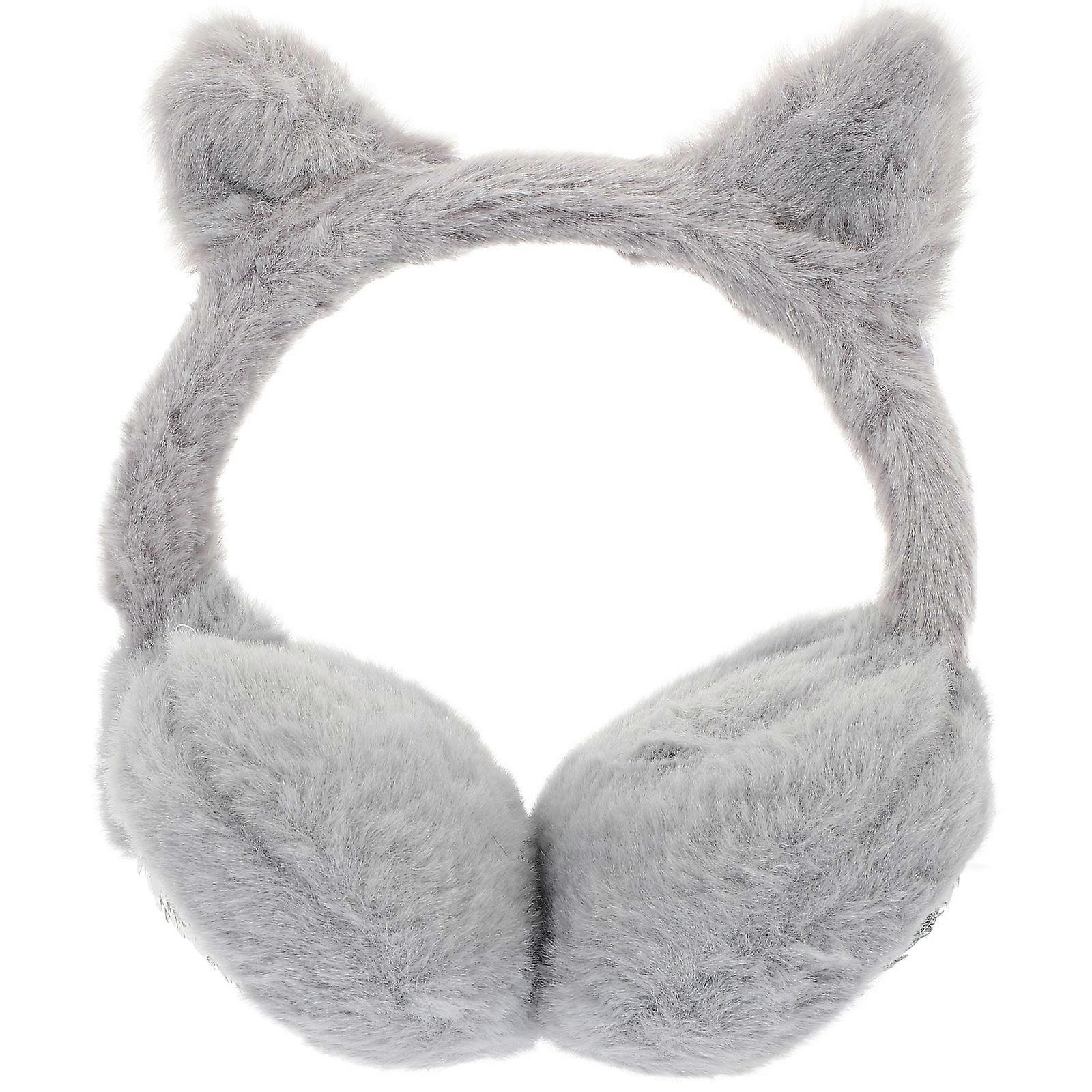 Fuzzy Earmuffs Heart-Shaped Winter Accessory Skiing Hiking 1Set