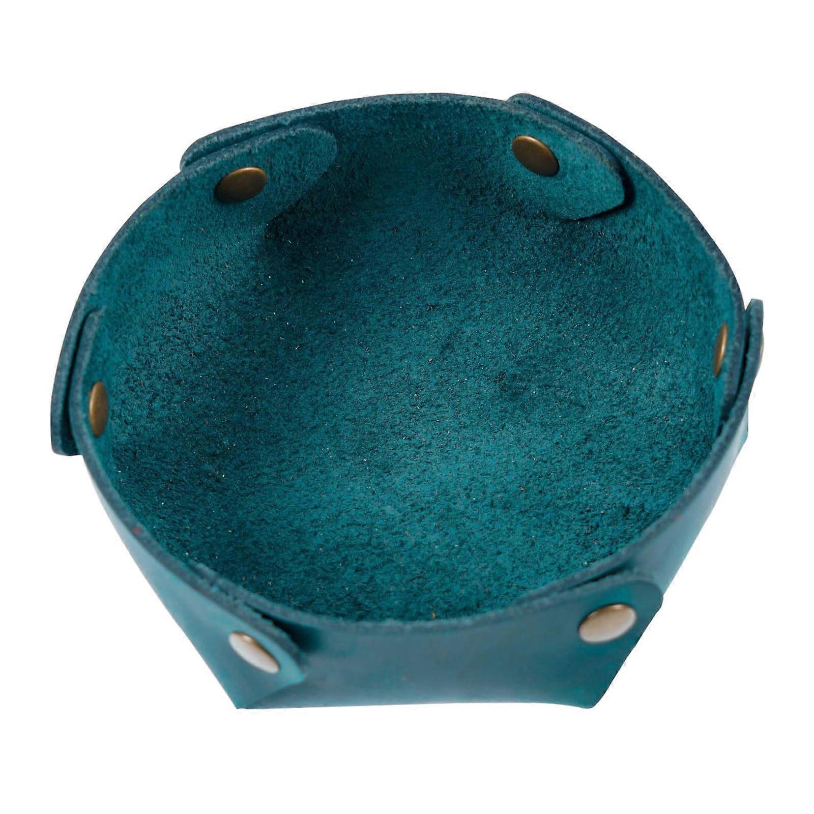 Leather Dice Tray Multifunctional Valet Tray for Office Desktop, Storage Box for Keys, Wallets, Coins, and Jewelry