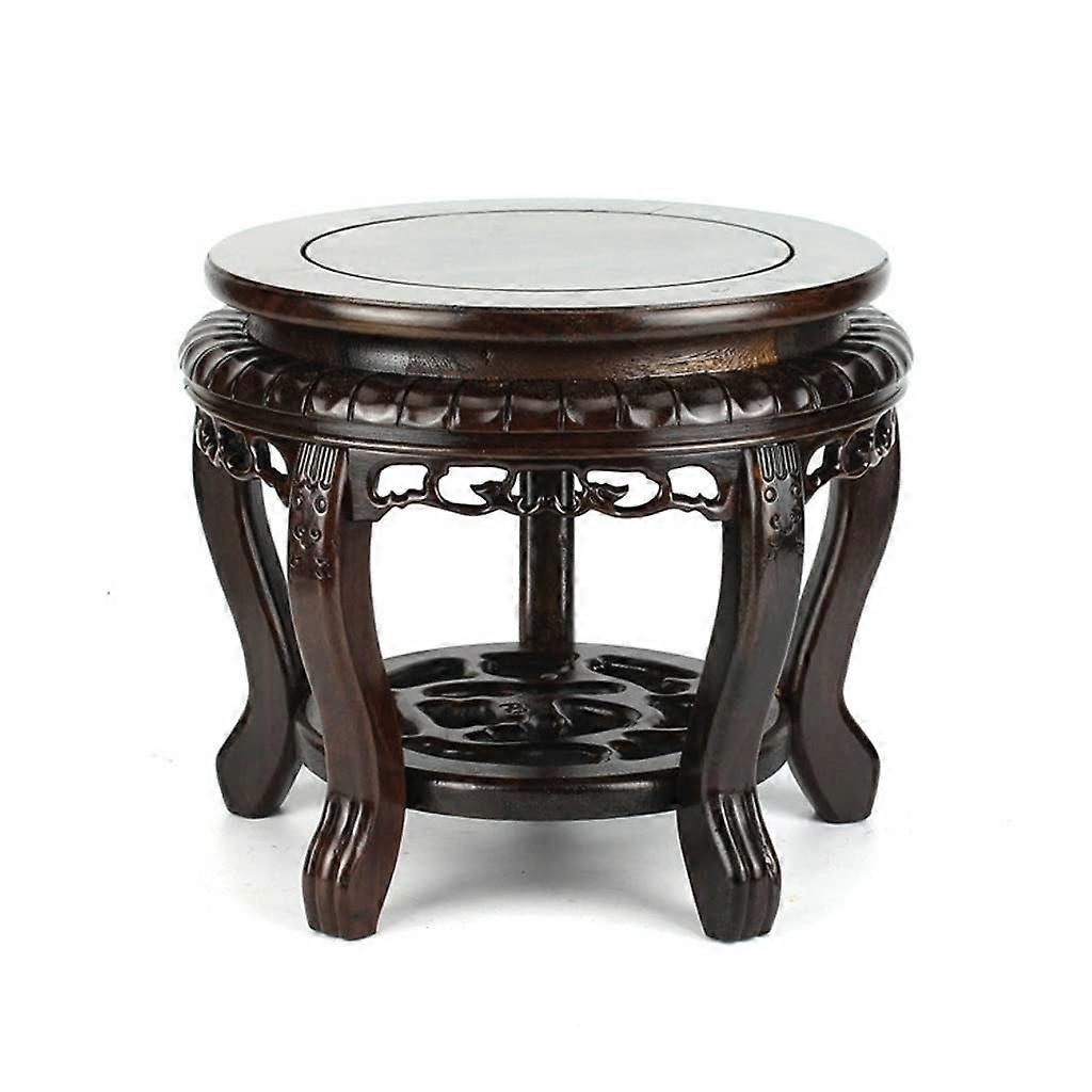 Wooden Vase Base Home Jade Teapot Display Stand Living Room Bonsai Base Indoor Flower Pot Stand Plant Display Stand (Size: S)