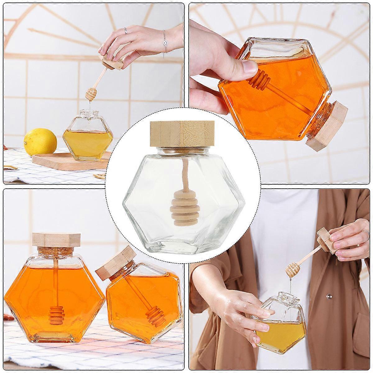 a refined product description for your **2pcs Clear Glass Honey Jars with Lids**:

 

**2pcs Clear Glass Honey Jars with Lids – Airtight Storage