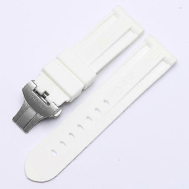 Butterfly Buckle Watch Strap Watch Band Silicone Rubber Watch Band Replacement For Panerai Strap Tools Steel Buckle