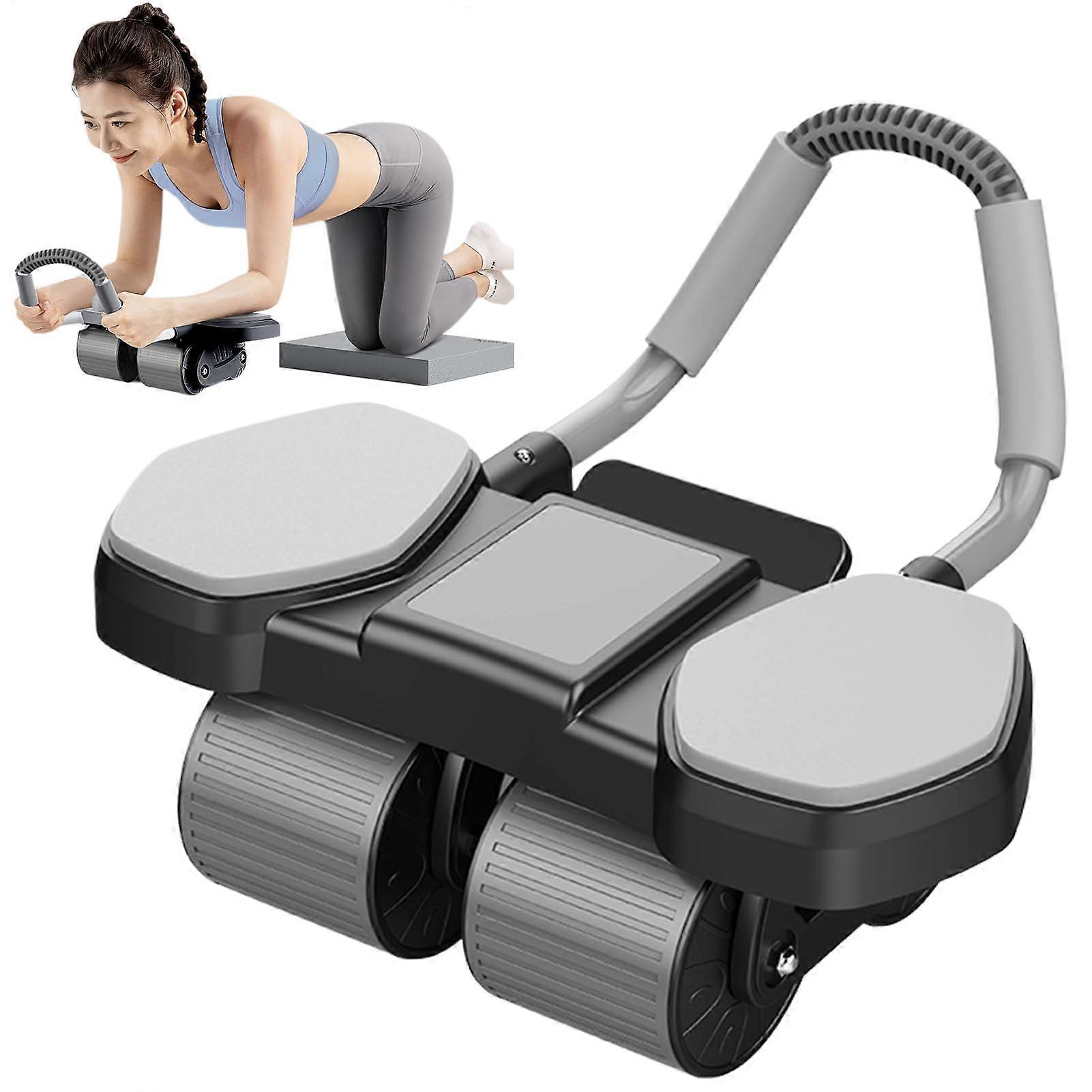 Bauchroller Rad | Quiet Home Trainer For Midsection | Auto-Retrieval System 4-Wheel Trainer With Phone Mount