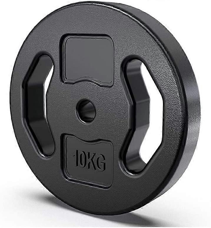 Bumper Plate 2-Piece Set With Concave-Handle Barbell Weight Plates PVC Plastic Non-Slip For Fitness Training