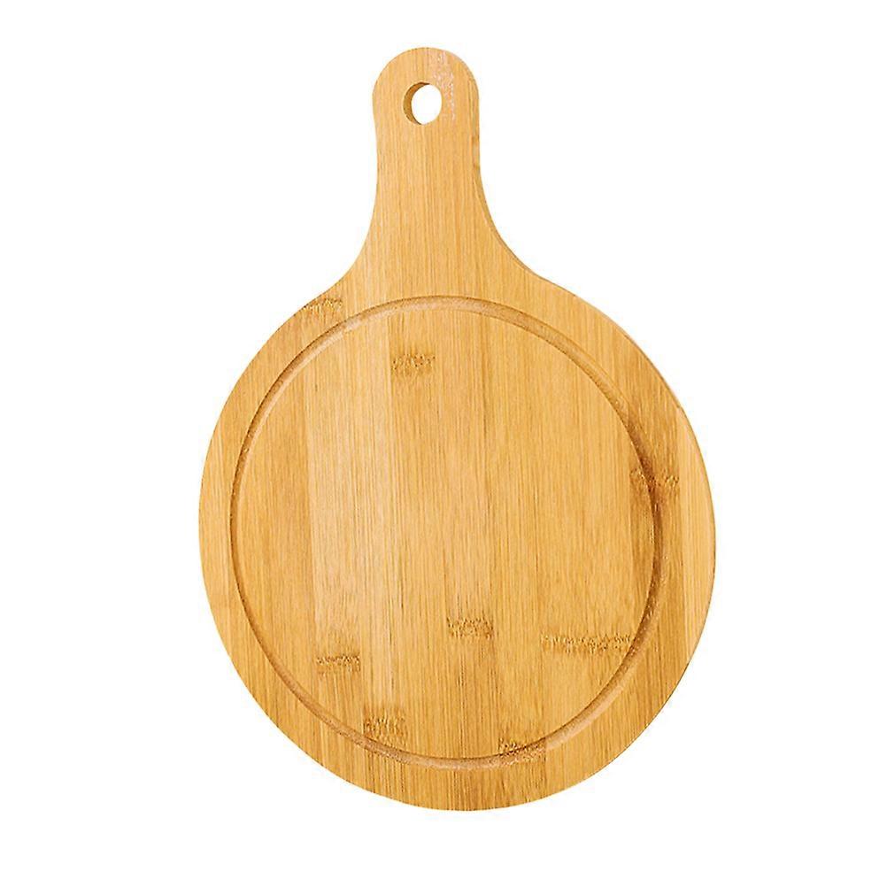 Bamboo Pizza Board Round Miniature Cutting Board Dining 33x25cm 1Pack