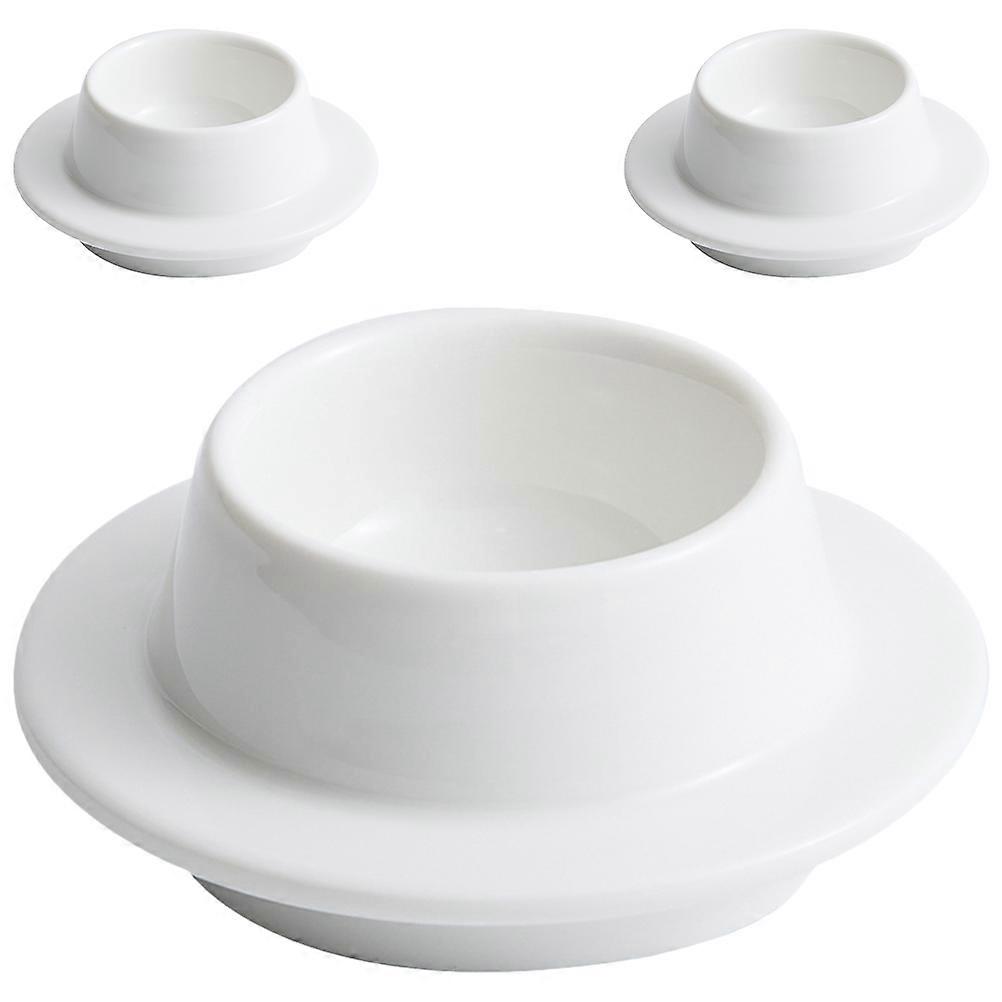 White Ceramic Condiment Pinch Bowls for Kitchen Use 3Pcs Set