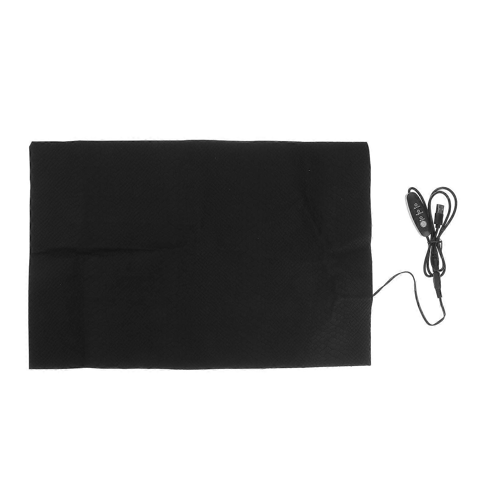 USB Adjustable Heated Pad for Pets with Premium PU Material Black DIY Use 7.8 Inches