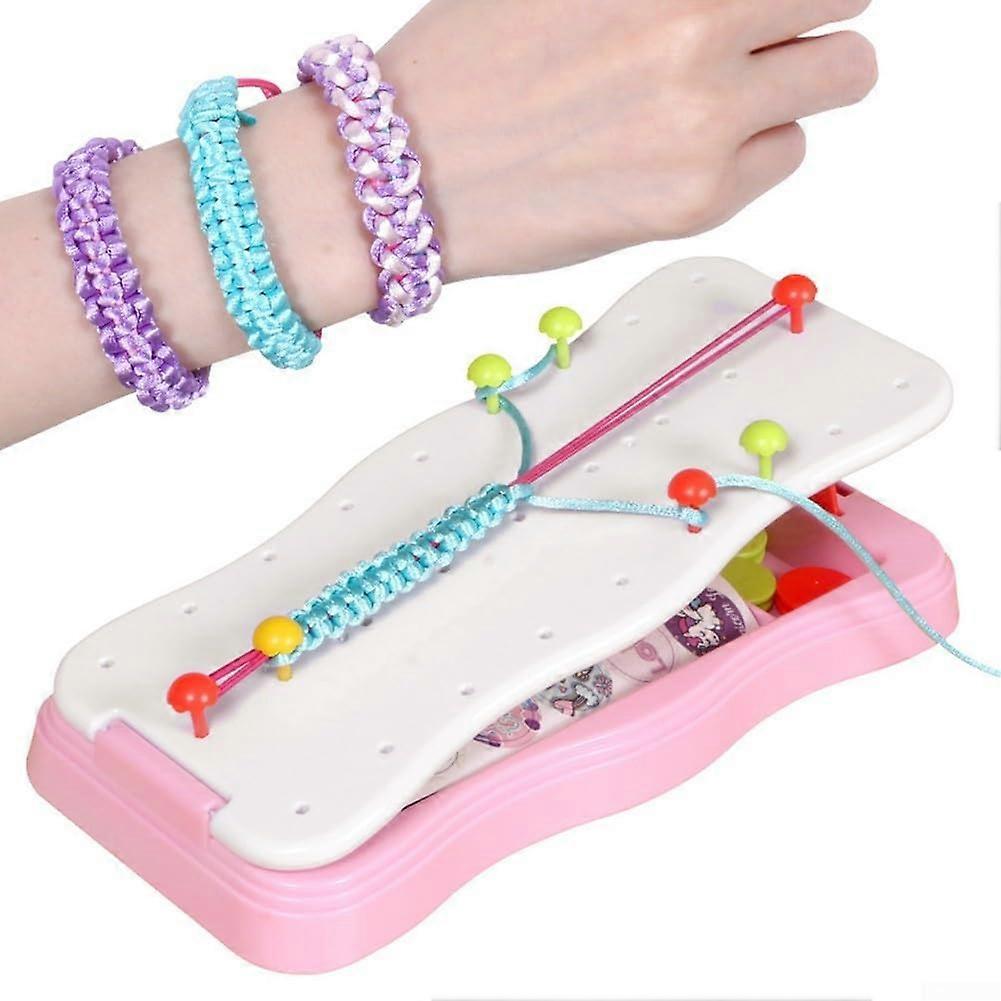 DIY Friendship Bracelet Craft Kit with 15 Pegs, 10 Threads, Clasps for Kids, Teens, Adults