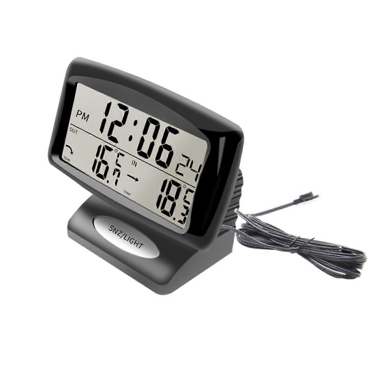 Universal Electronic Thermometer With Dual Temperature Display And Illuminated Display For Car Interior Use Battery Free