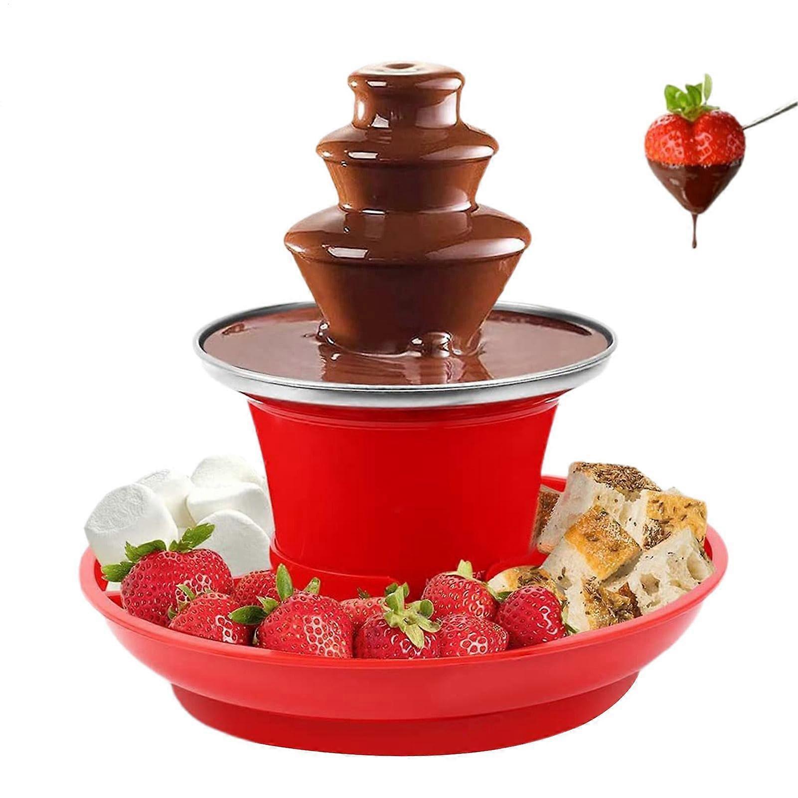 Chocolate Fountain Machine, Fondue Fountain with Fruit Tray