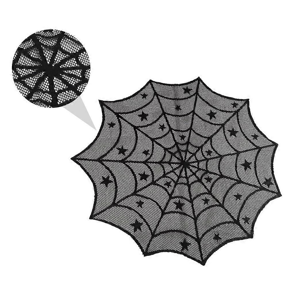 Spiderweb Decor Reusable Tablecloth Net Decoration Black Polyester Halloween Theme Table Cloth 1Pcs
