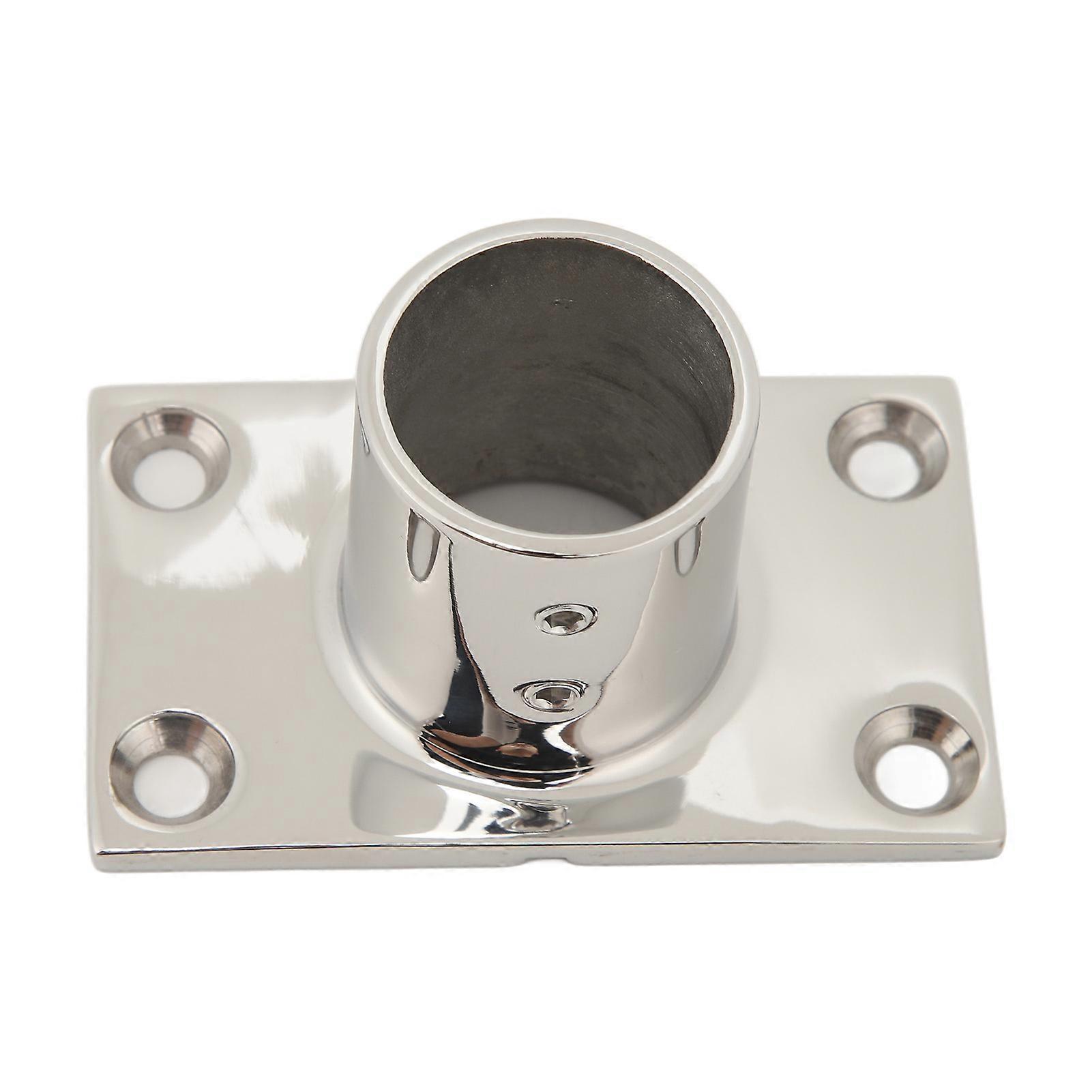 Boat Handrail Fitting Rectangular Base Silver Rugged Rustproof Boat Deck Handrail Rectangular Base for Boat Marine Yacht 90°32MM/1.3in