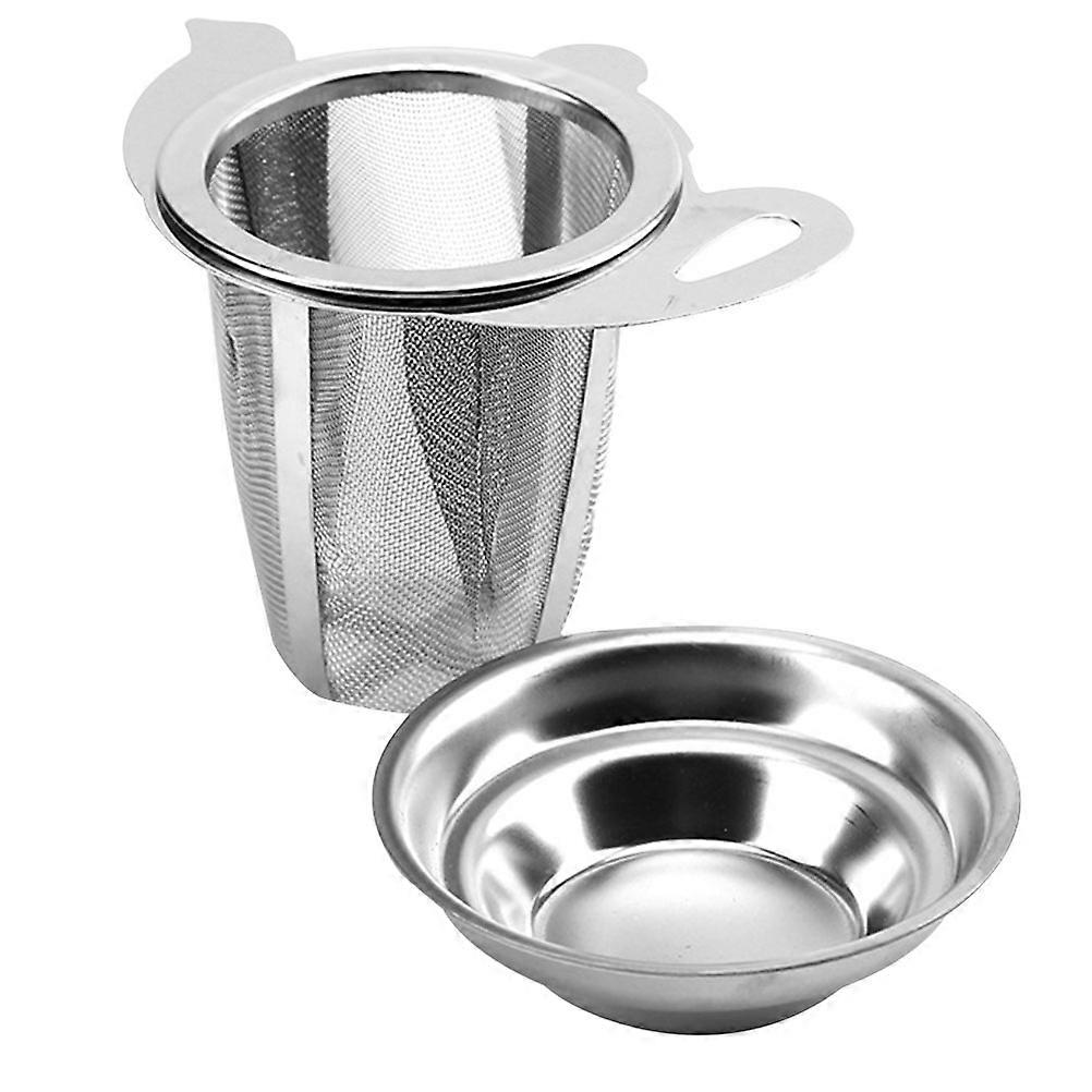 Stainless Steel Teapot Infuser with Fine Mesh Filter for Home Use Silver Two Handle Design 1 Set