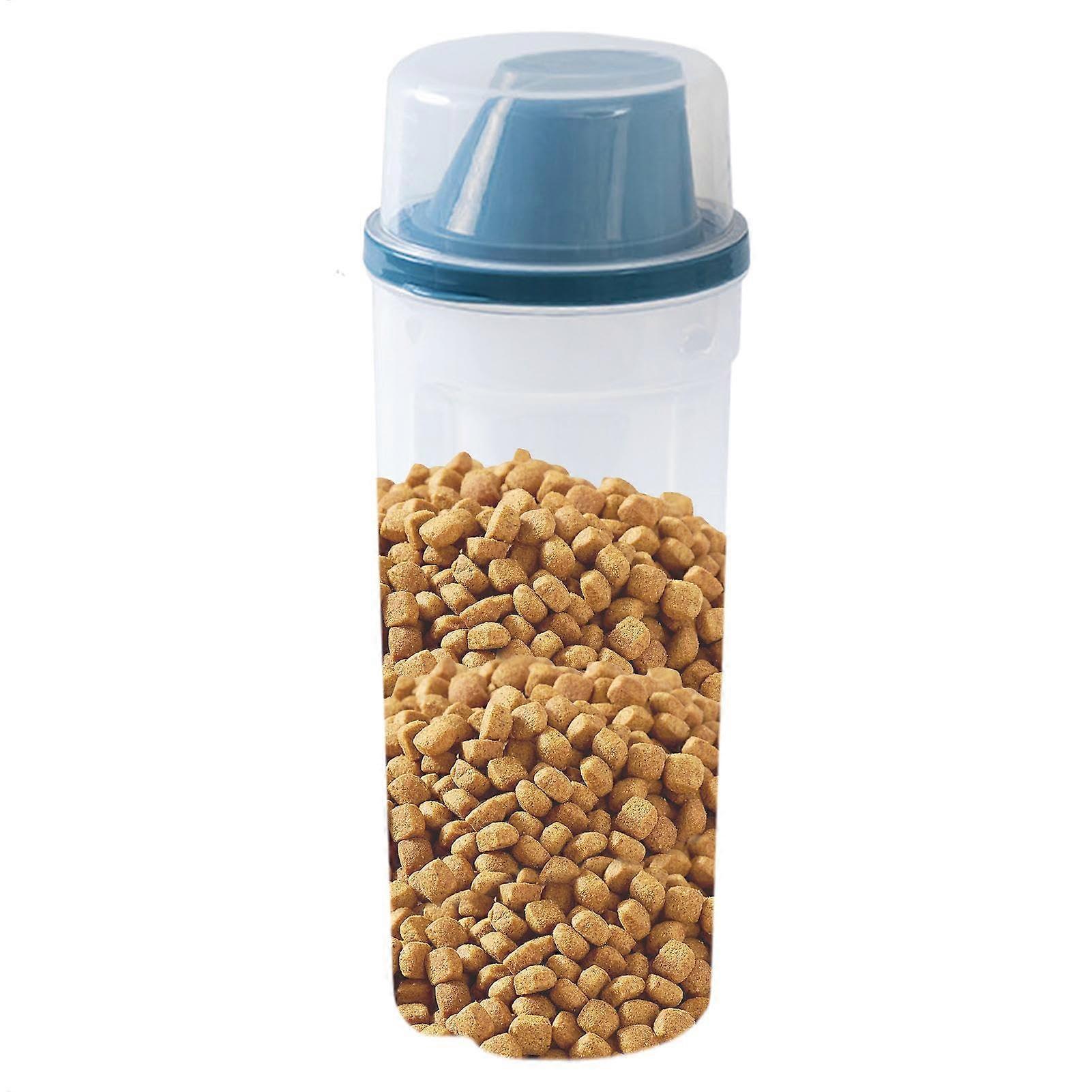 Dog Container, Cat Food Airtight Container, 2 x Transparent Airtight Food Containers with Spout, 1500 ml Pet Supplies Blue