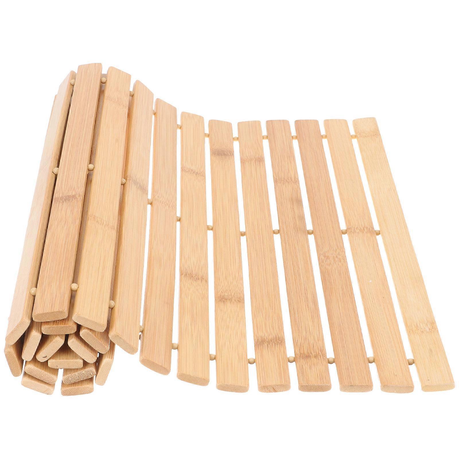 Bamboo Floor Mat for Bathroom Use Brown Anti-skid Bath Rug with Great Performance 24.5 x 17.5 inches