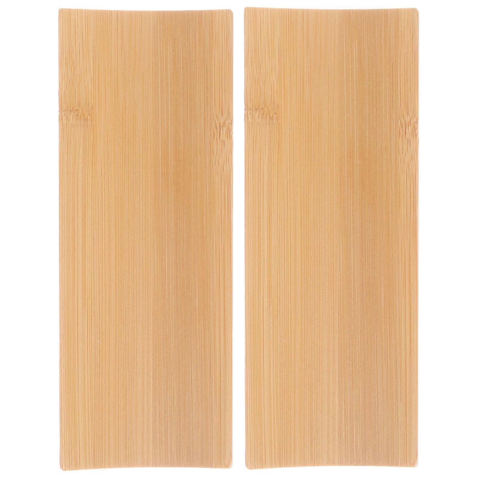 Bamboo Sushi Plate Set Practical Sushi Board For Special Parties Orange Color Rectangular Shape 2Pack