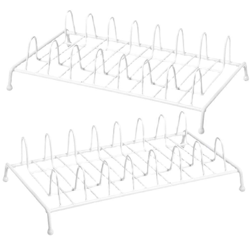 White Iron Dish Rack for Storage with Stylish Design and Construction 2Pcs
