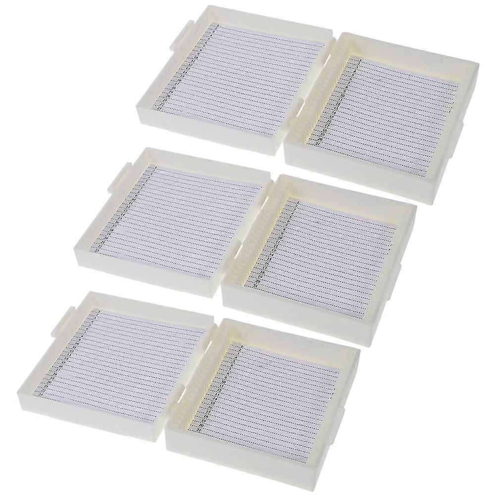 Microscope Slide Storage Boxes 3Set Specimen Storage for Laboratory Supply White Color Rectangular Shape Protection for Slides
