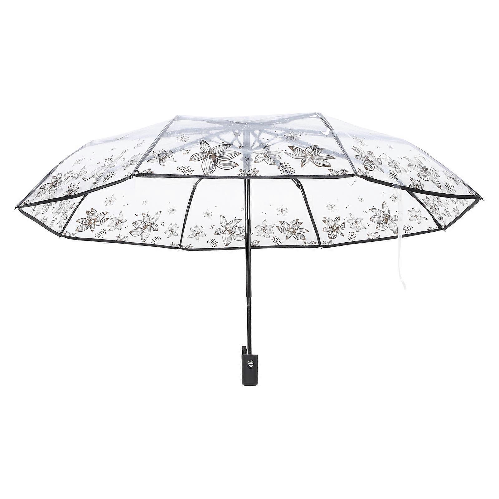 Compact Automatic Transparent Umbrella for Travel with Durable Material and Reliable Ribs 21.5 Inches