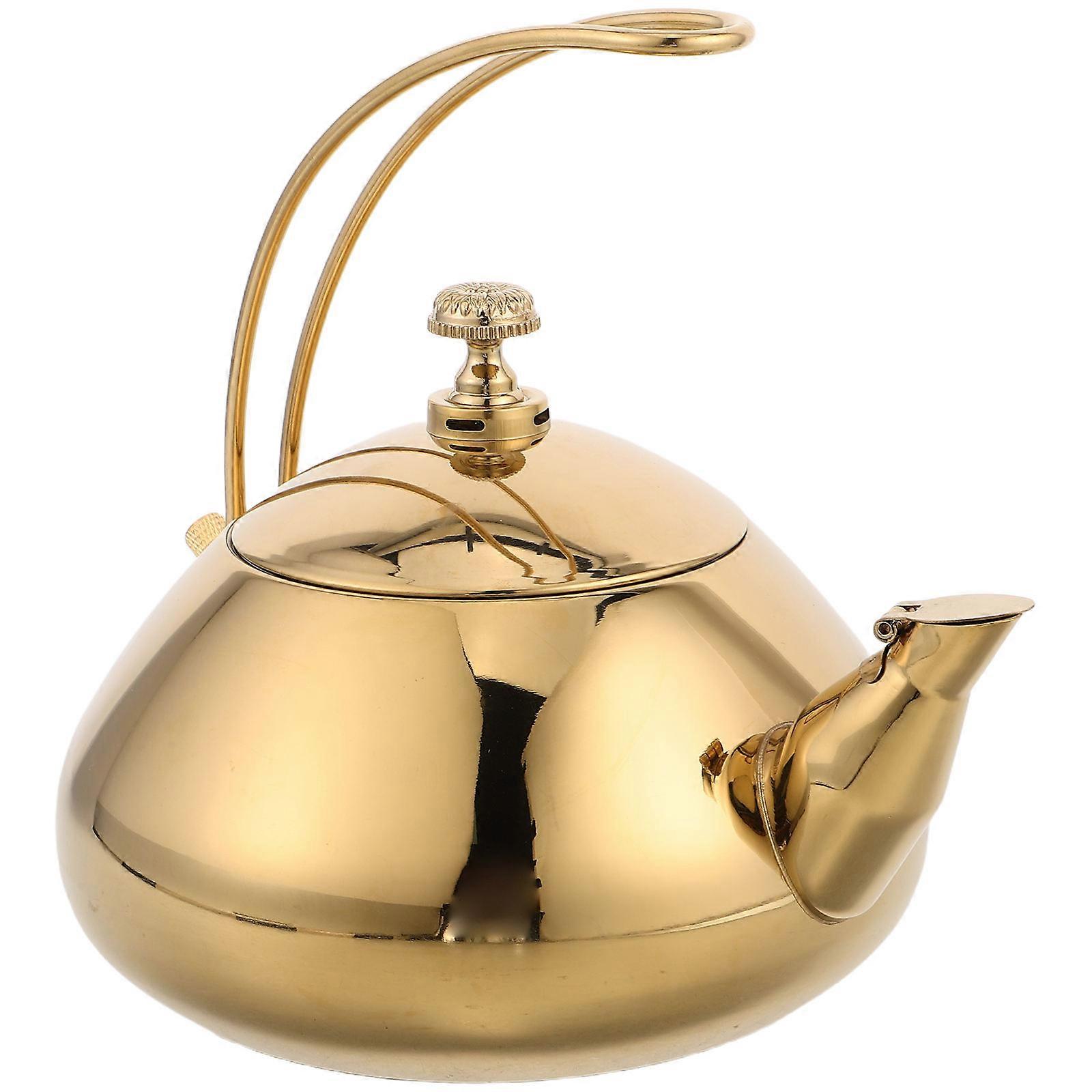 Stainless Steel Teapot with Precision Mesh Filter, Ergonomic Cold Water Kettle for Loose Leaf Tea, Compatible with Induction Cooktops, Stylish Design