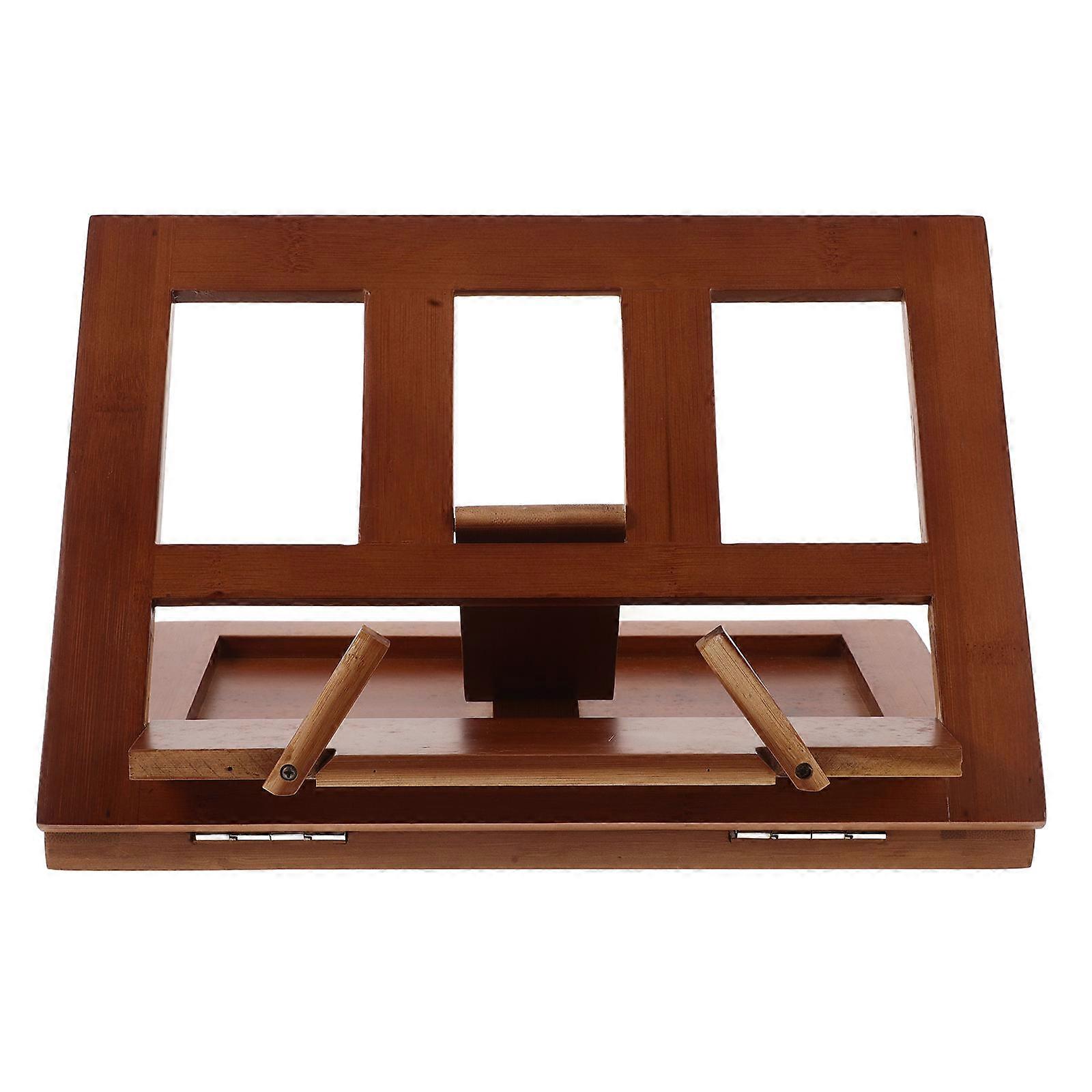 Bamboo Book Stand for Reading and Storage Light Brown Widely Applicable Practical Design 12.5 x 8.3 inches