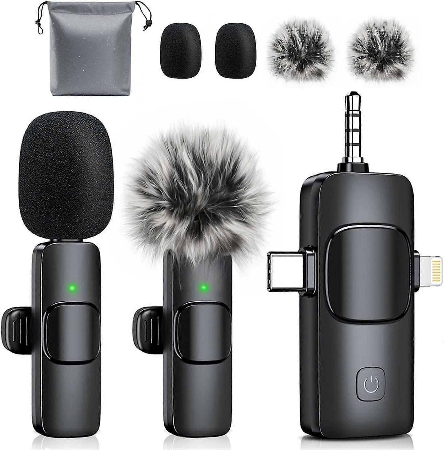 3-in-1 Mini-Mikrofon für iPhone: Drahtloses Lavalier-Mikrofon für iOS/Android
