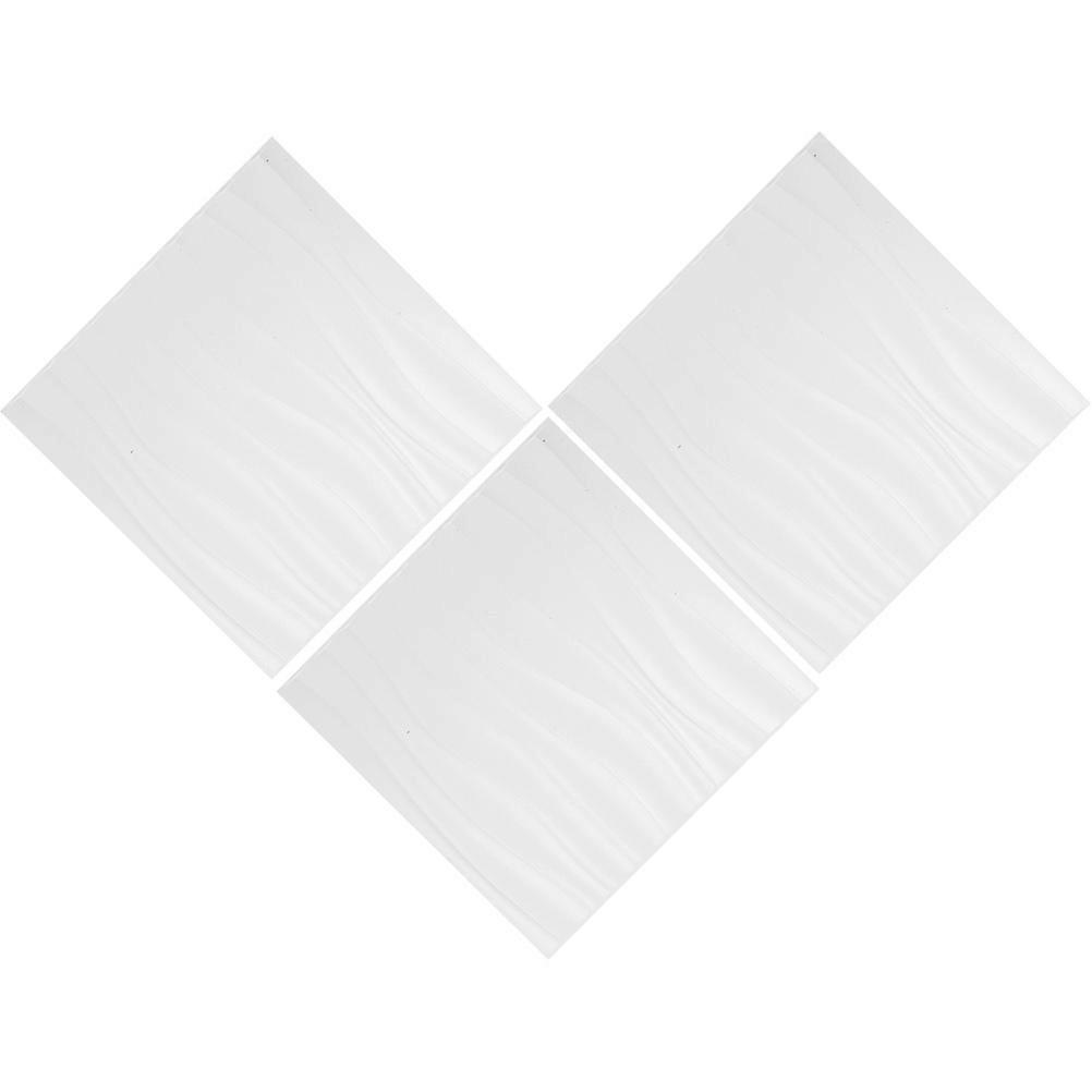 לוחות קיר תלת מימדיים כיסוי קיר מעכב אש לבן 30X30 ס"מ PVC 3 יחידות