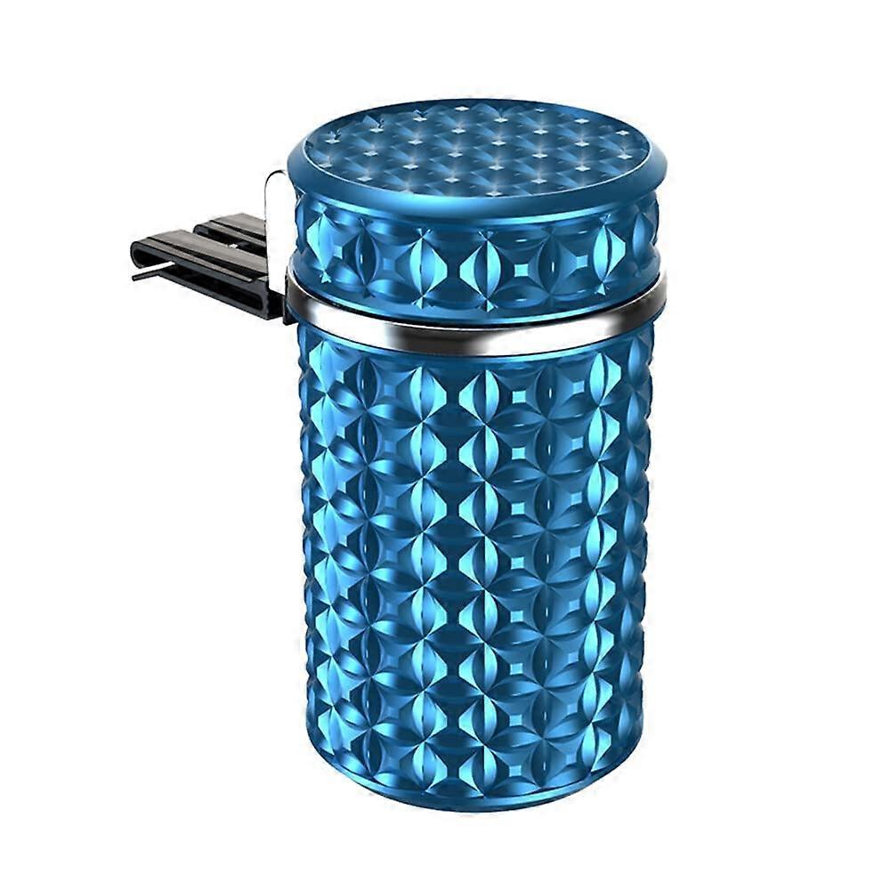 Car Ashtray with Odourless Lid, Mini Trash Bin Car Cup Holder SelfExtinguishing Blue