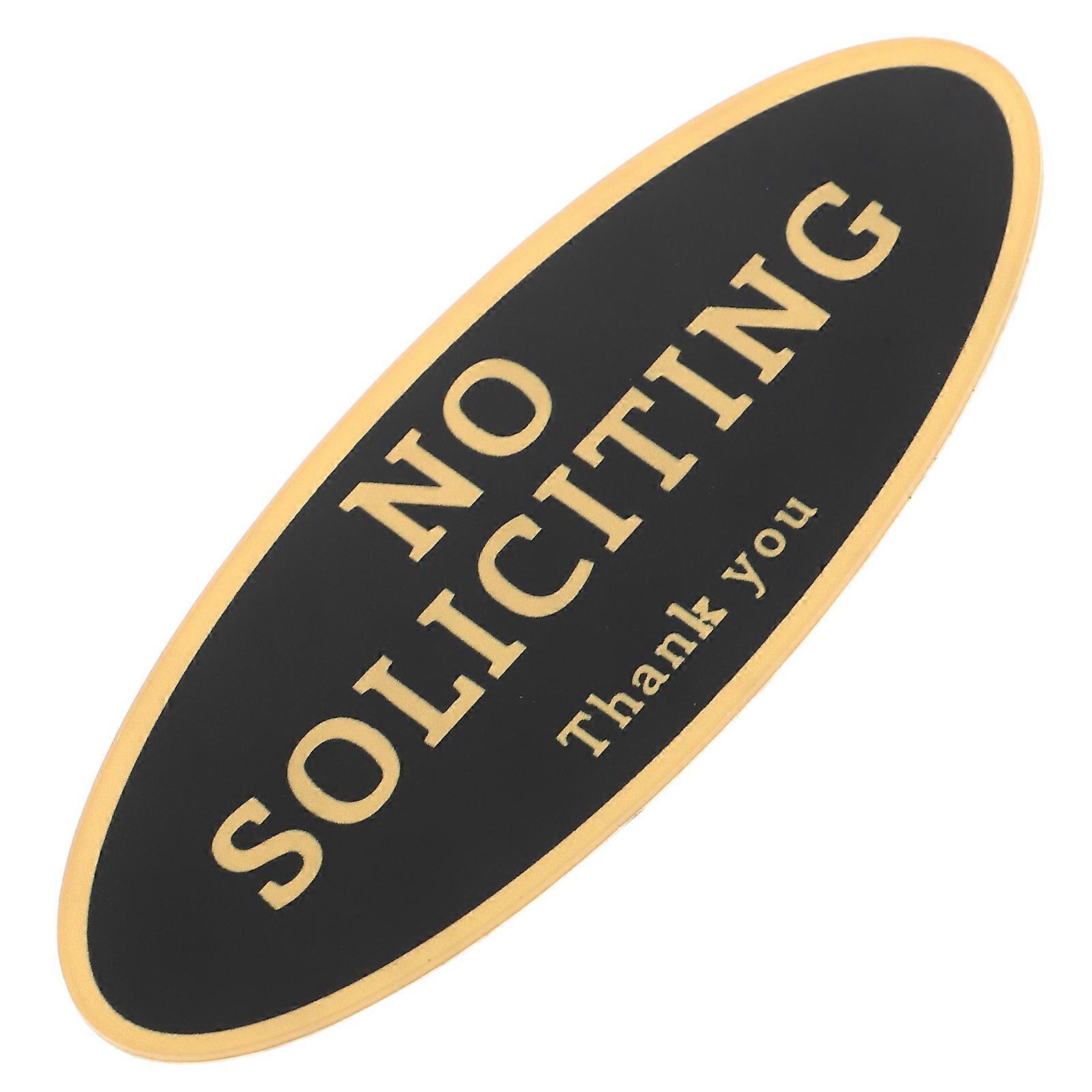 Black Acrylic No Soliciting Sign for Front Door Modern Minimalist Design Easy Installation 3x5 Inches