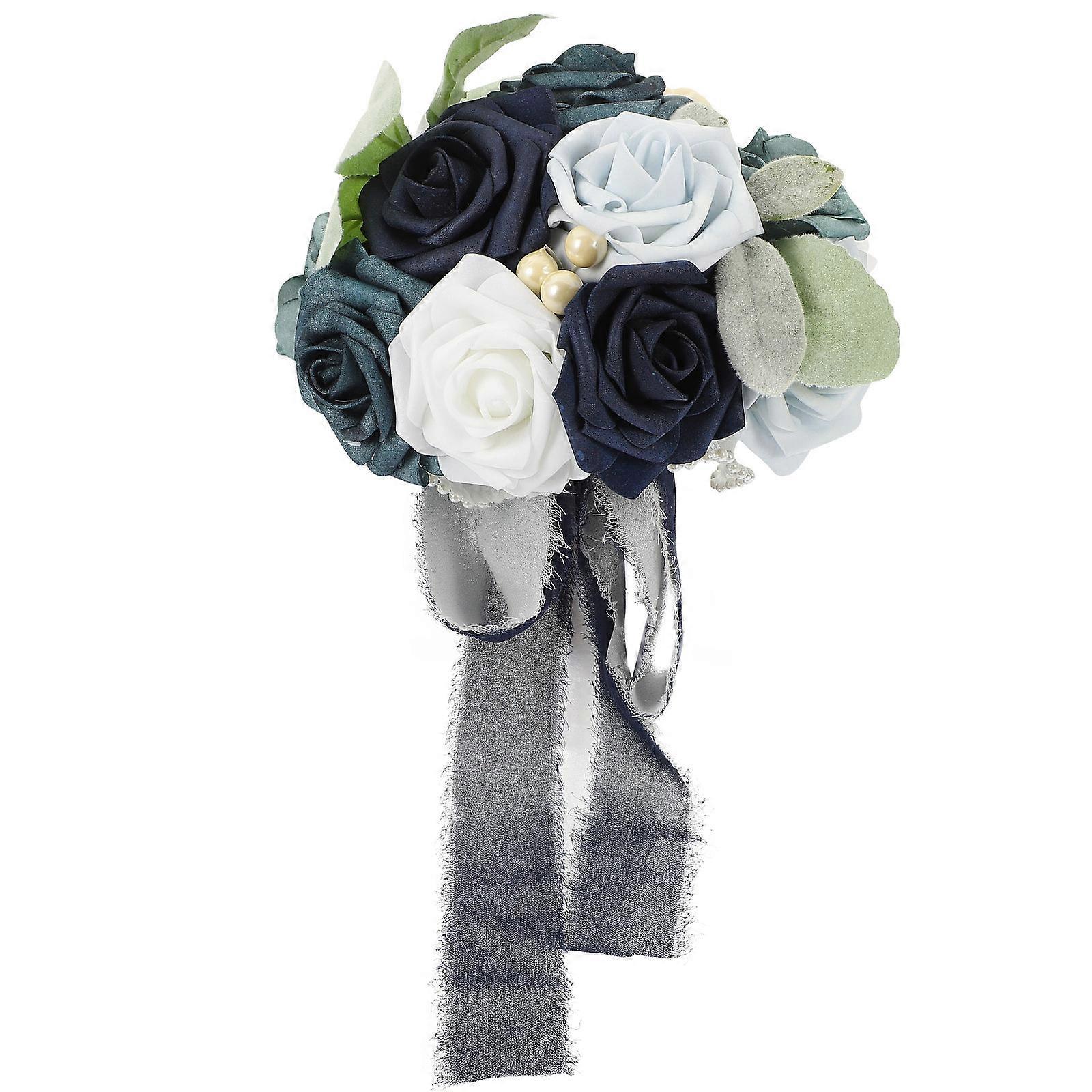 Artistic Artificial Flower Bouquet For Bridal Handheld Use At Weddings 20.5x20.5x24cm 1Set