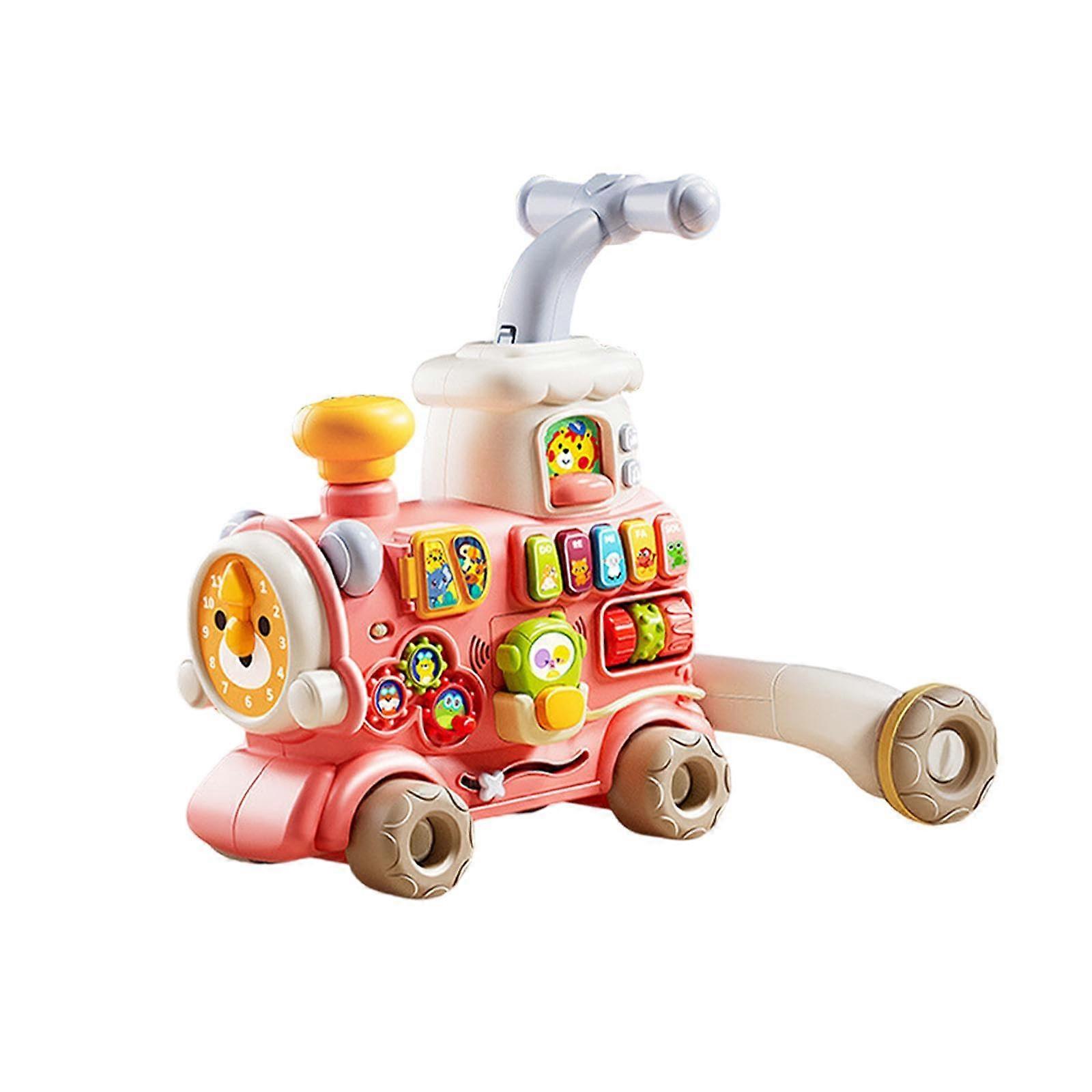 Baby Walker for Toddlers with Push Toy, Music, Light Effects, Pink, Learning Toy for Standing and Walking