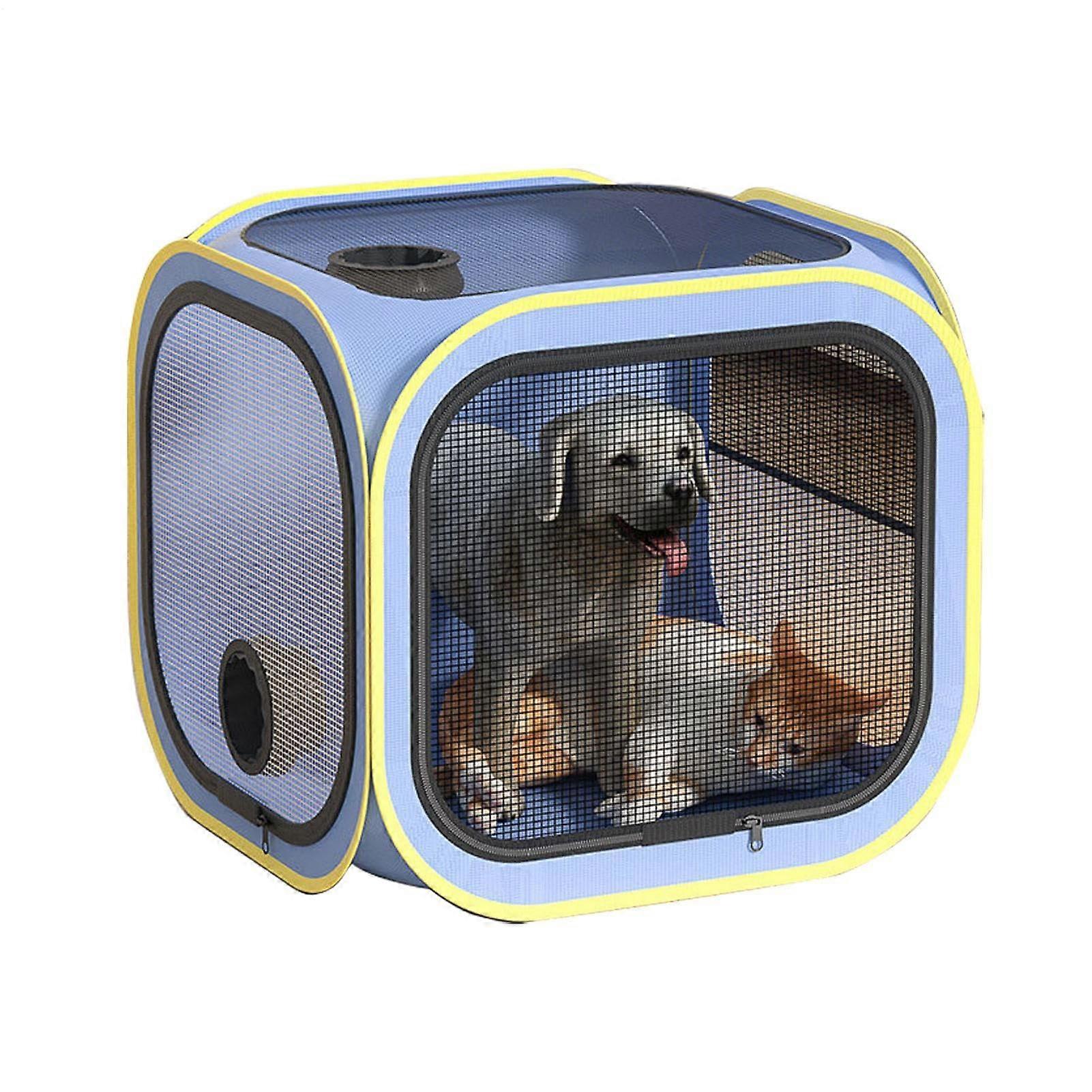 Haustier Trockenbox Pet Drying Box For Dogs And Cats Portable Grooming Box With Fur Shield Blue