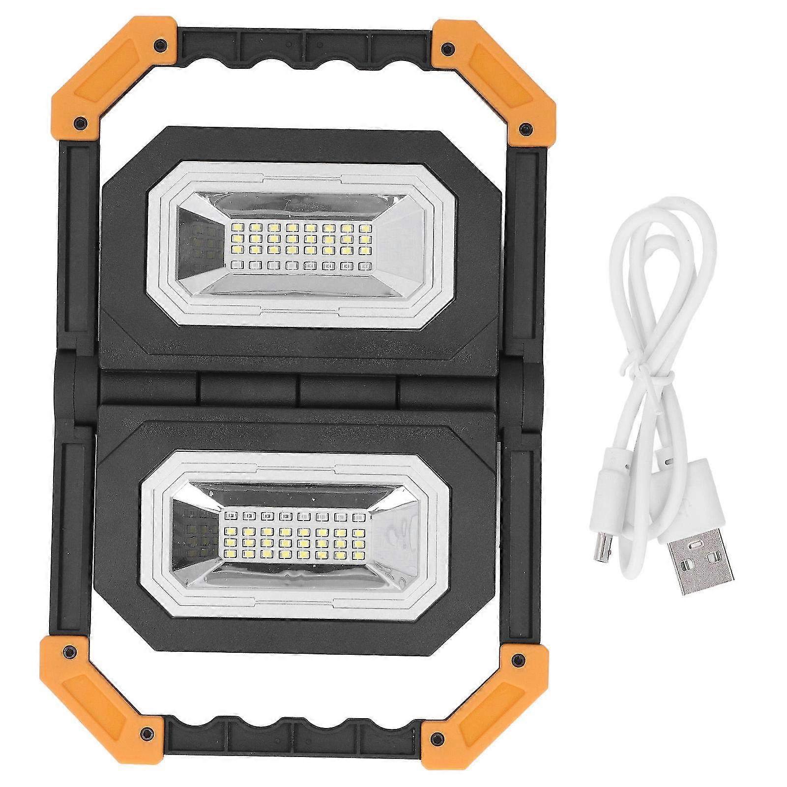 Portable Rechargeable Work Light with 64 LEDs - 6000K Brightness, 2 Gear Dimming & Red/Blue Flashing, Foldable LED Mechanic Light