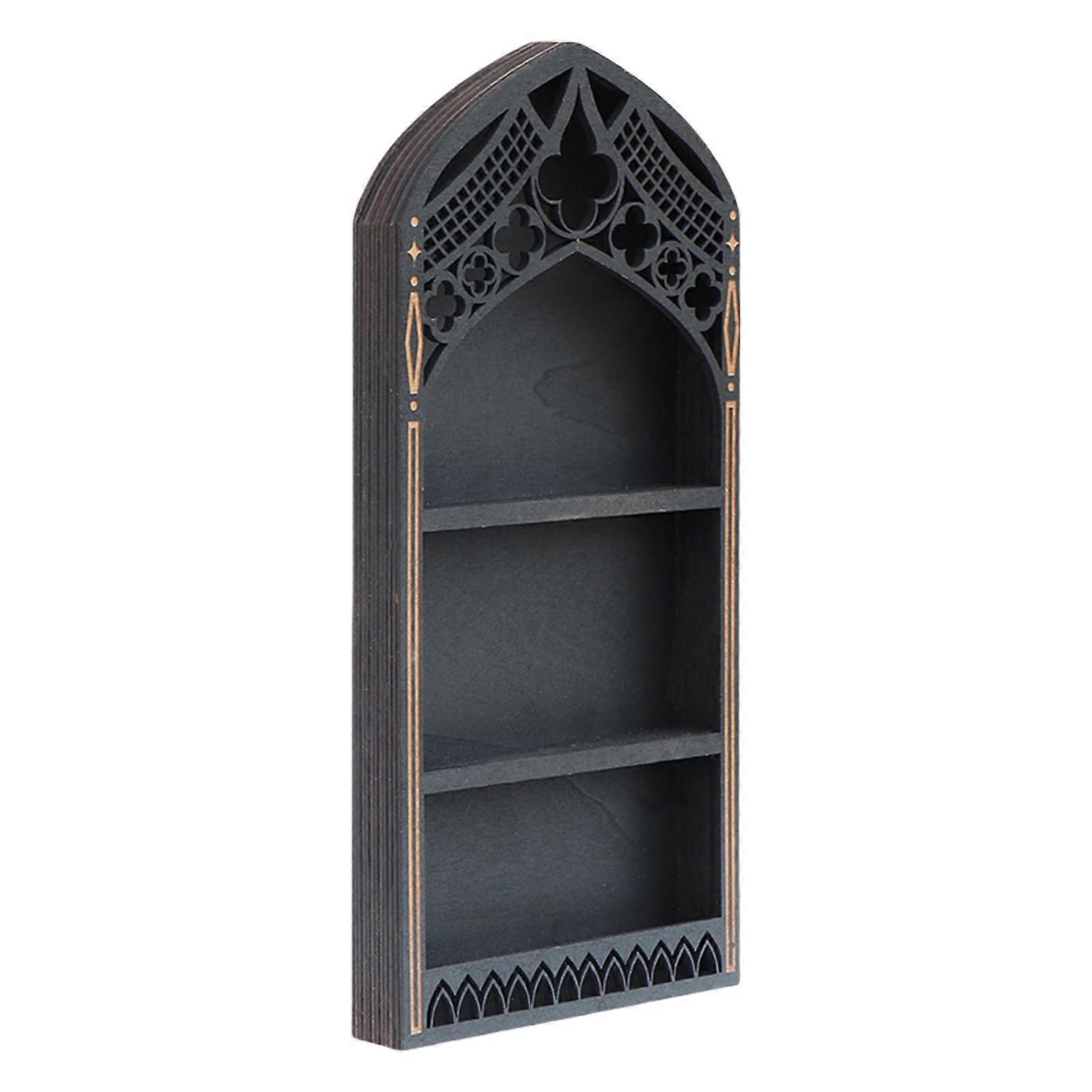 Wooden Multi-Layer Display Shelf For Stone Rock Collection Crystal Display For Boutique French Style