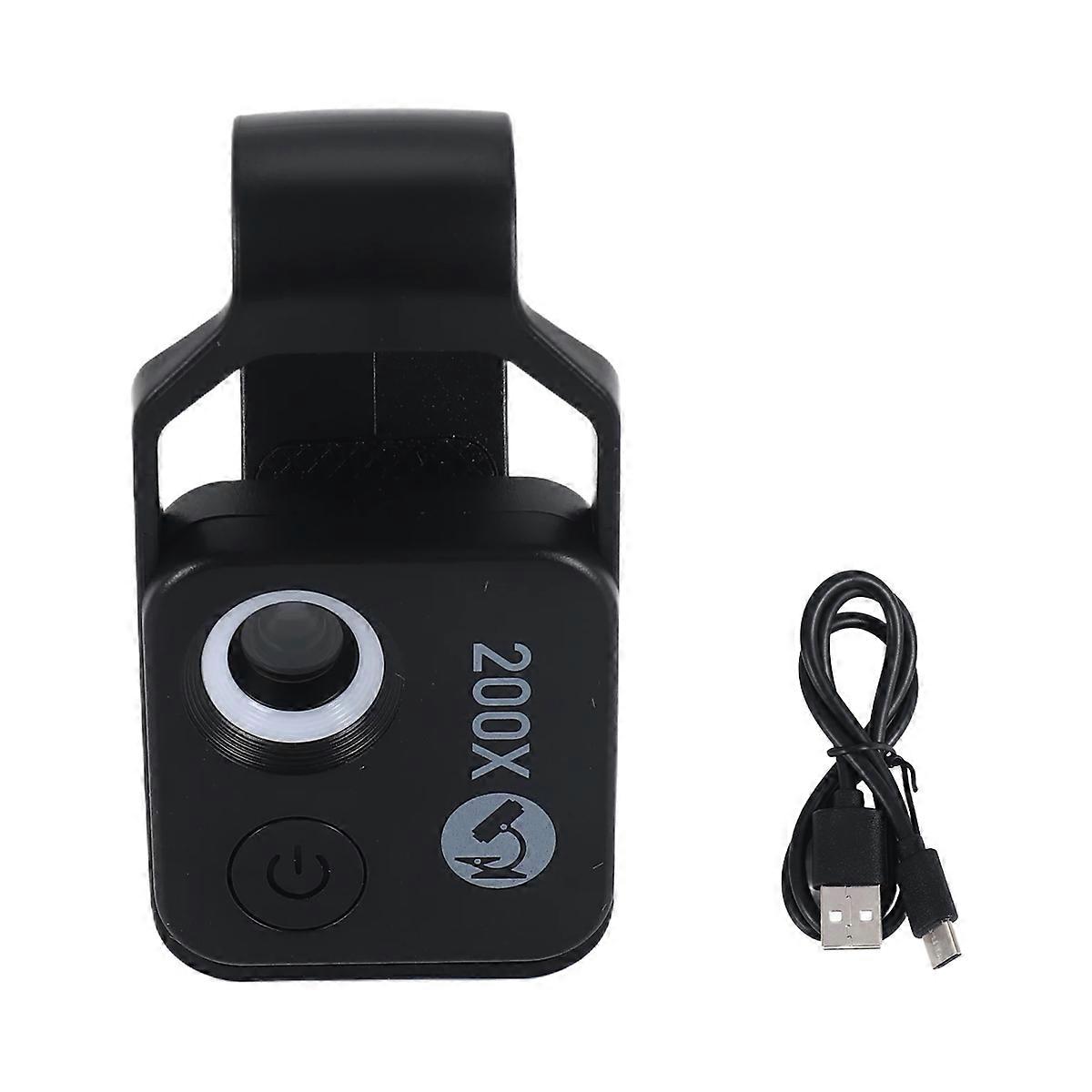 200X Magnification Microscope Lens NO CPL Mobile LED black