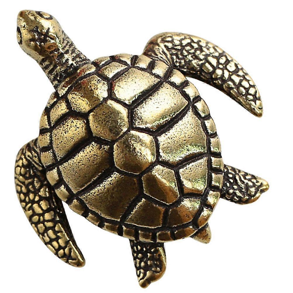 Golden Brass Turtle Statue for Home Decor and Elegant Design Compact Size Fits Small Spaces 6.5x4x3 Inches