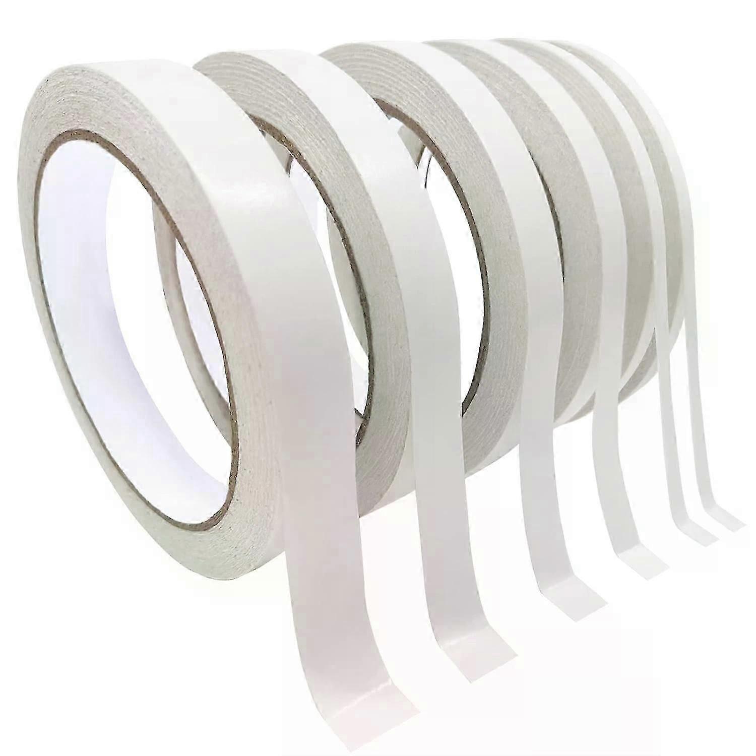 Double Sided Tape, 6Pcs Multi-Size Adhesive Rolls for Crafts
