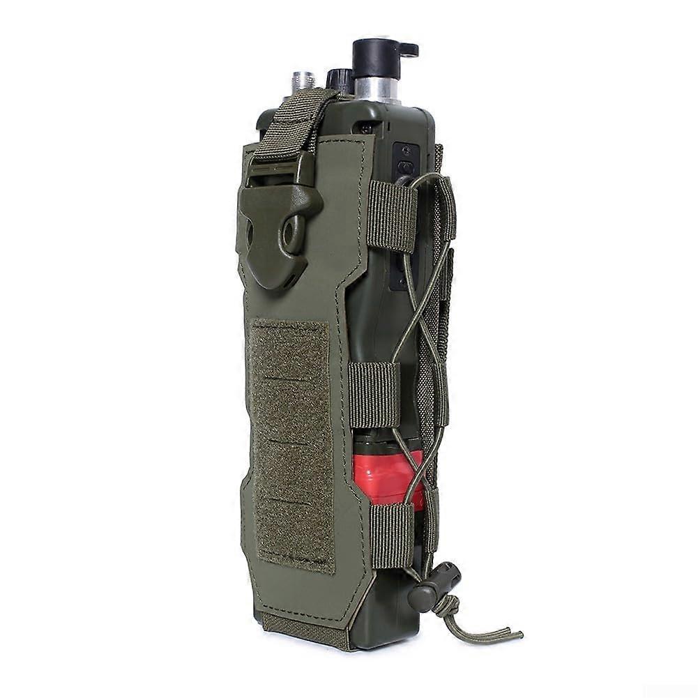 Practical MOLLE water bottle holder with mesh bottom for efficient drainage, green