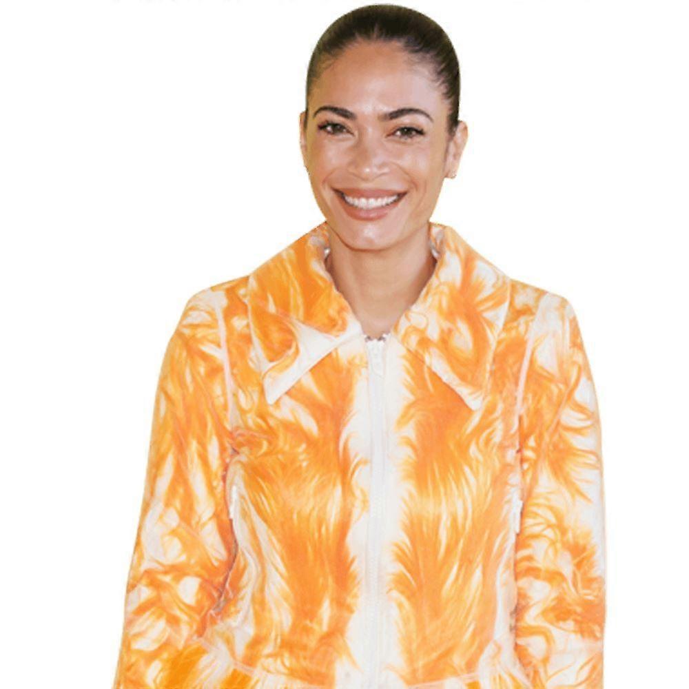 Elodie Di Patrizi (orangefarbenes Kleid) Halbkörper-Buddy-Ausschnitt