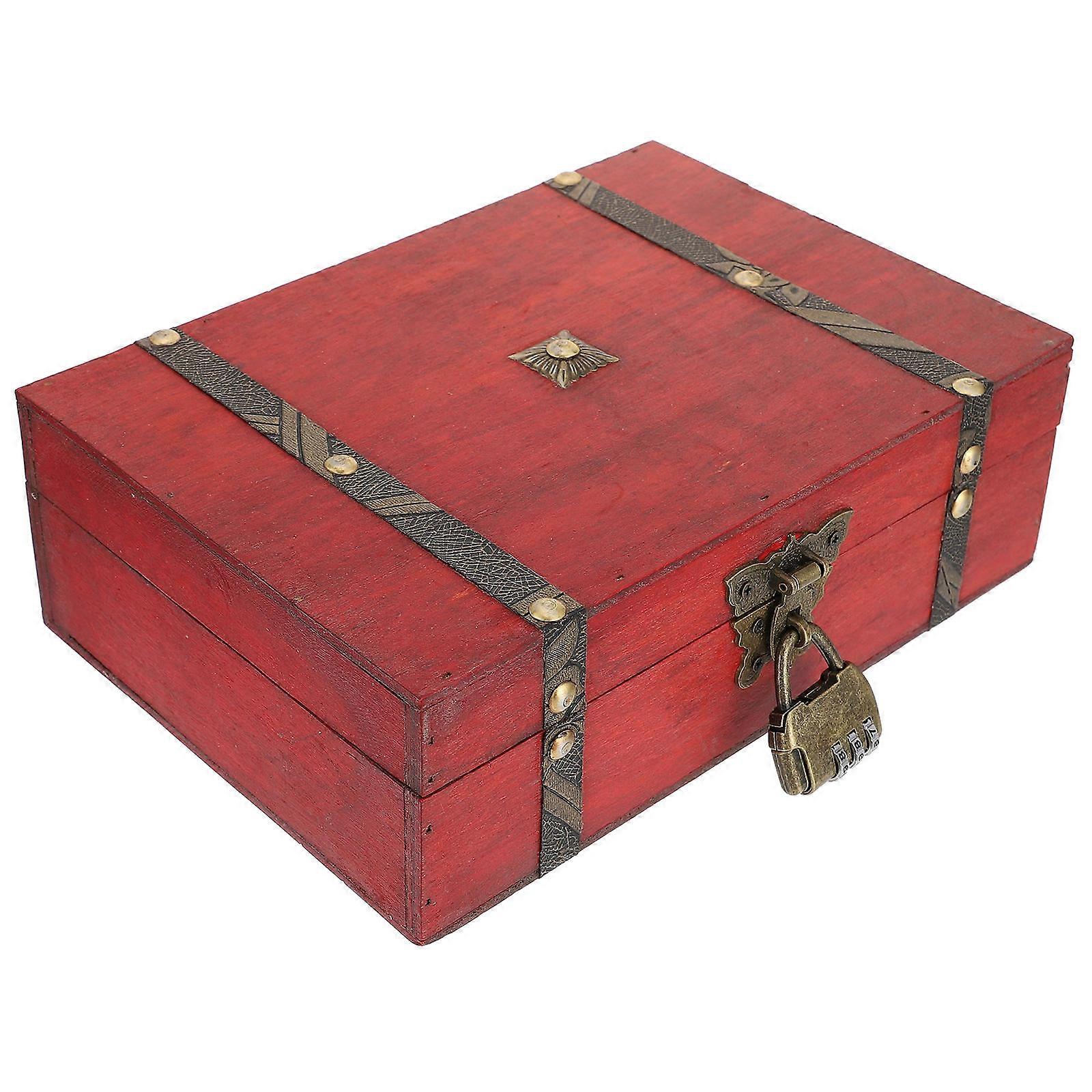 Retro Style Jewelry Organizer Tray for Home Use in Red Synthetic Material 1pc Square Storage Box