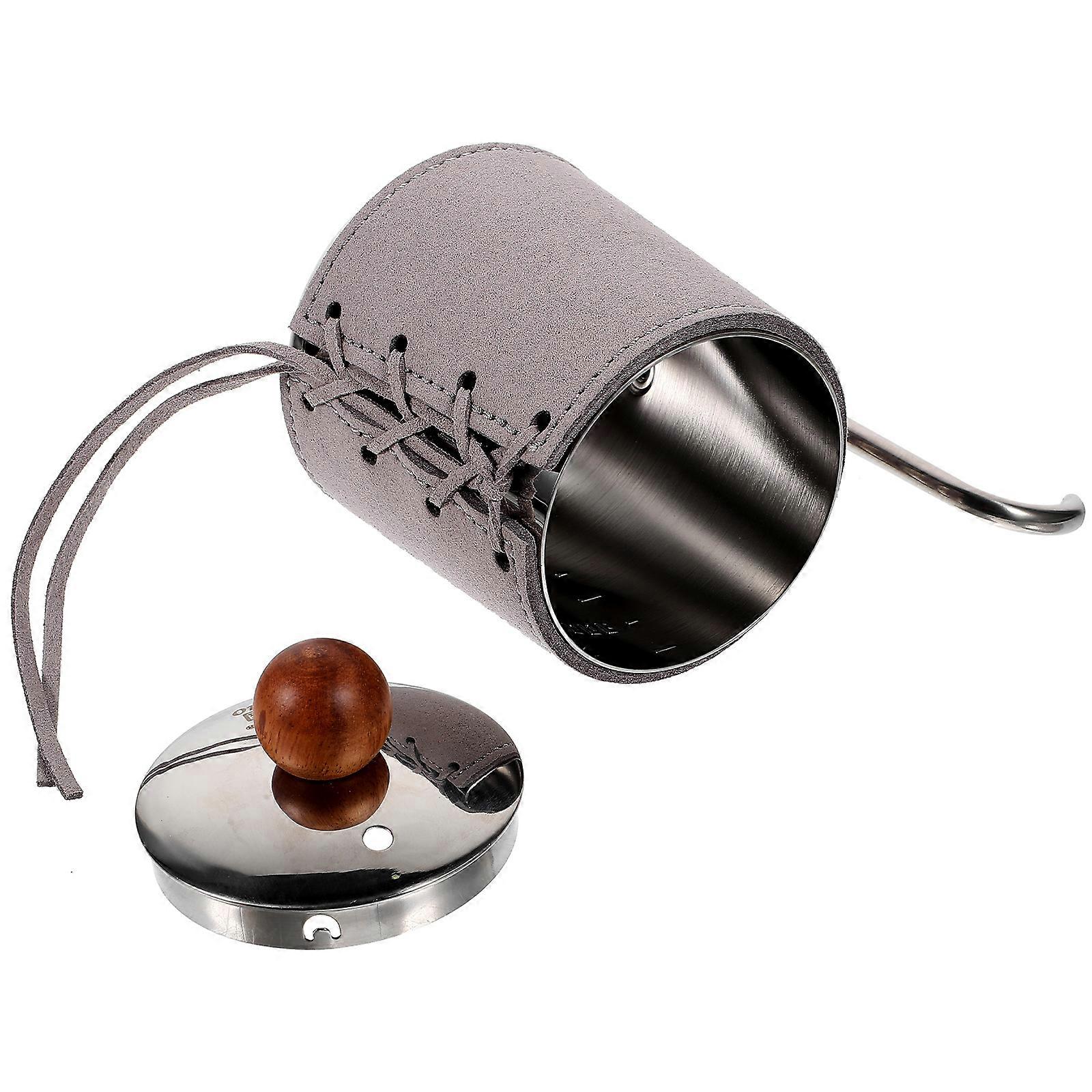 Rust-Proof Coffee Teapot Long Narrow Spout Handheld Kettle for Shop Use Grey Color 1Set