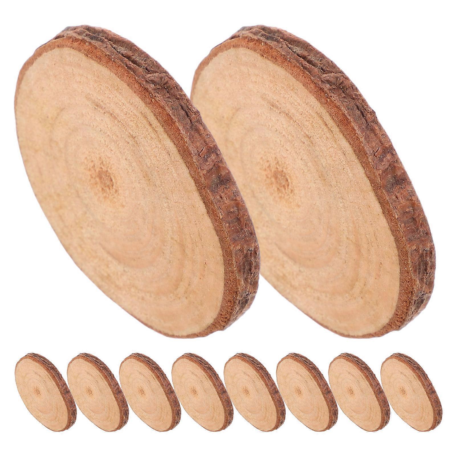 Durable Synthetic Wood Slices for DIY Crafts with Smooth Surface 40 Pieces Assorted Colors 3 to 4cm