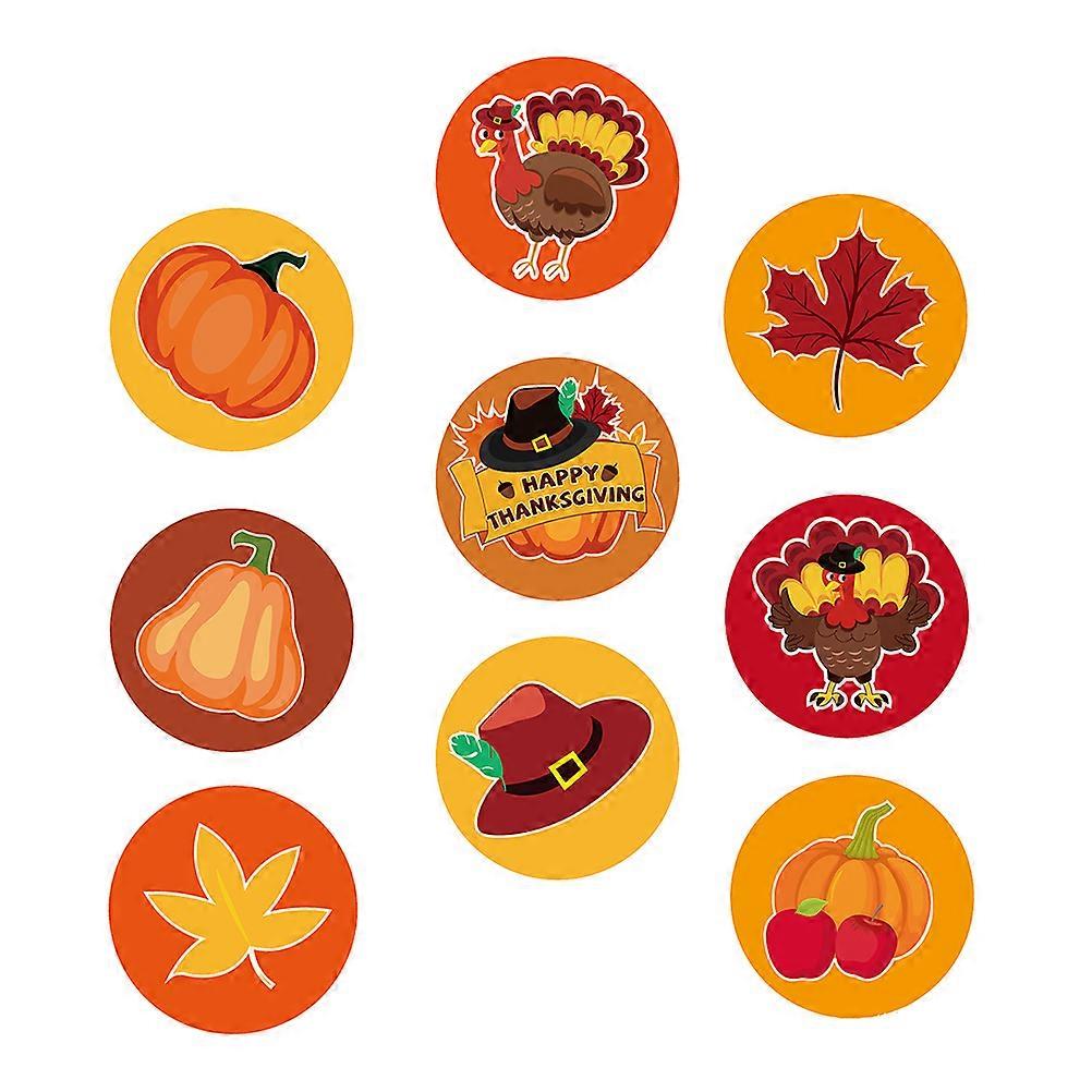 Thanksgiving Stickers For Adults 2 Sets Of 40 Sheets Assorted Color Decoration Self-adhesive Square