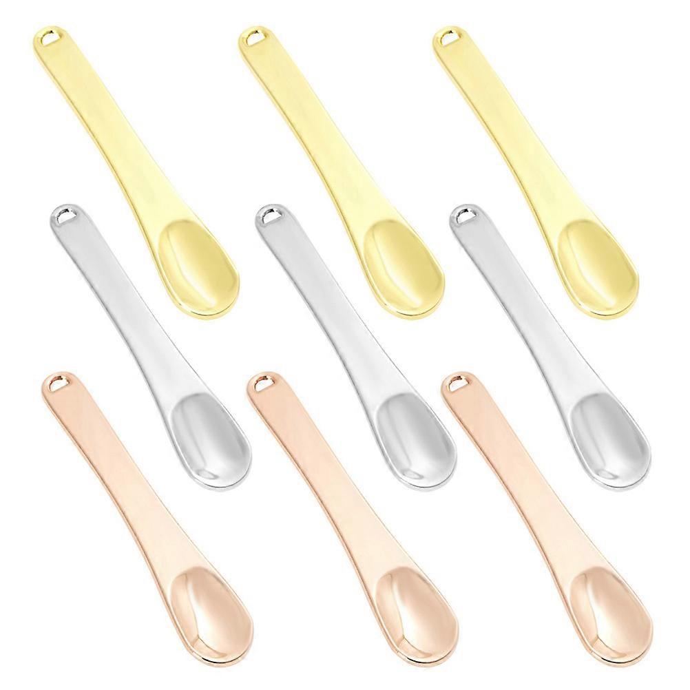 Eye Cream Spoon Set 9Pcs Premium Design Cosmetic Mixing Tools For Women Assorted Color Zinc Alloy Material