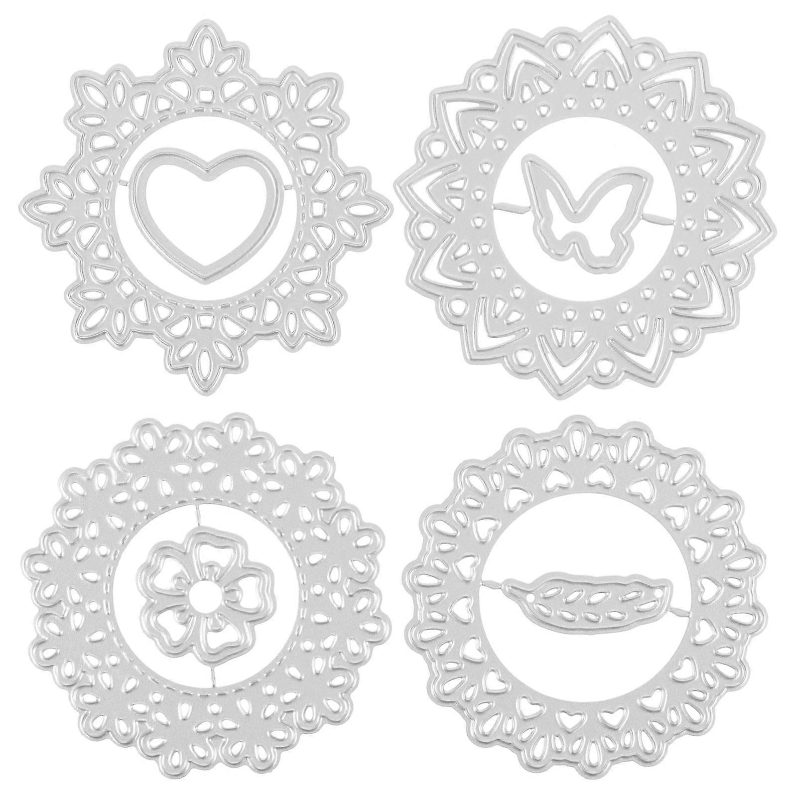 4pcs Metal Cutting Die Set for Scrapbook Card Craft Making with Stencil Mold
