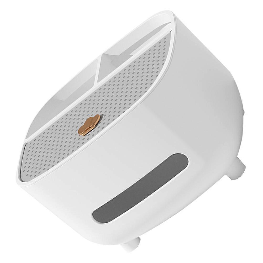 Multi-Functional Storage Box For Home And Office Use In White ABS Plastic With Tissue Storage Function 1Set