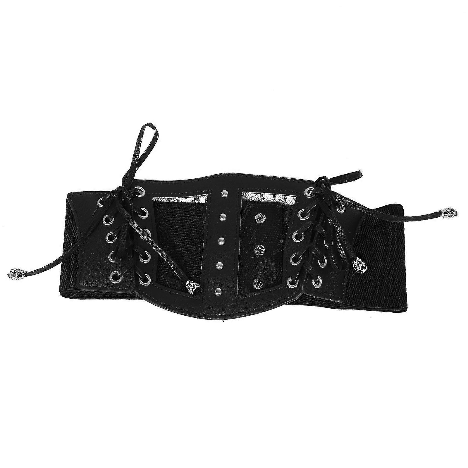 Stretchy Elastic Corset Belt with Lace Decoration for Dresses and Tops – Comfortable Fit for Various Styles