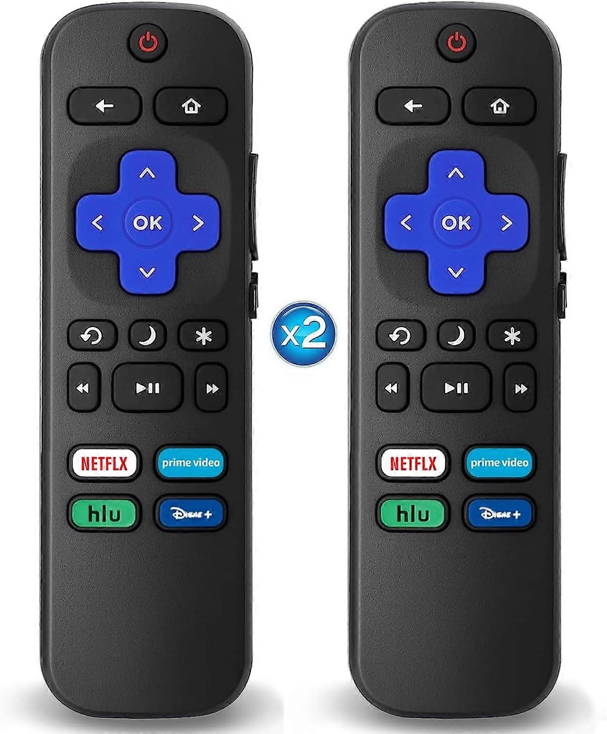 2Pcs Replacement Remote Control Compatible for Roku TV, Universal Remote Fit for Hisense/Onn/TCL/Sharp/Element/Philips/Hitachi/JVC/RCA/Insignia/Sa