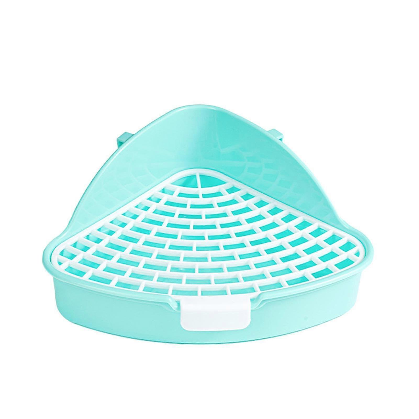 Pet Toilet Bowl with Removable Litter Pan, Anti-Splash High Capacity Triangle Potty for Chinchillas, Blue Color