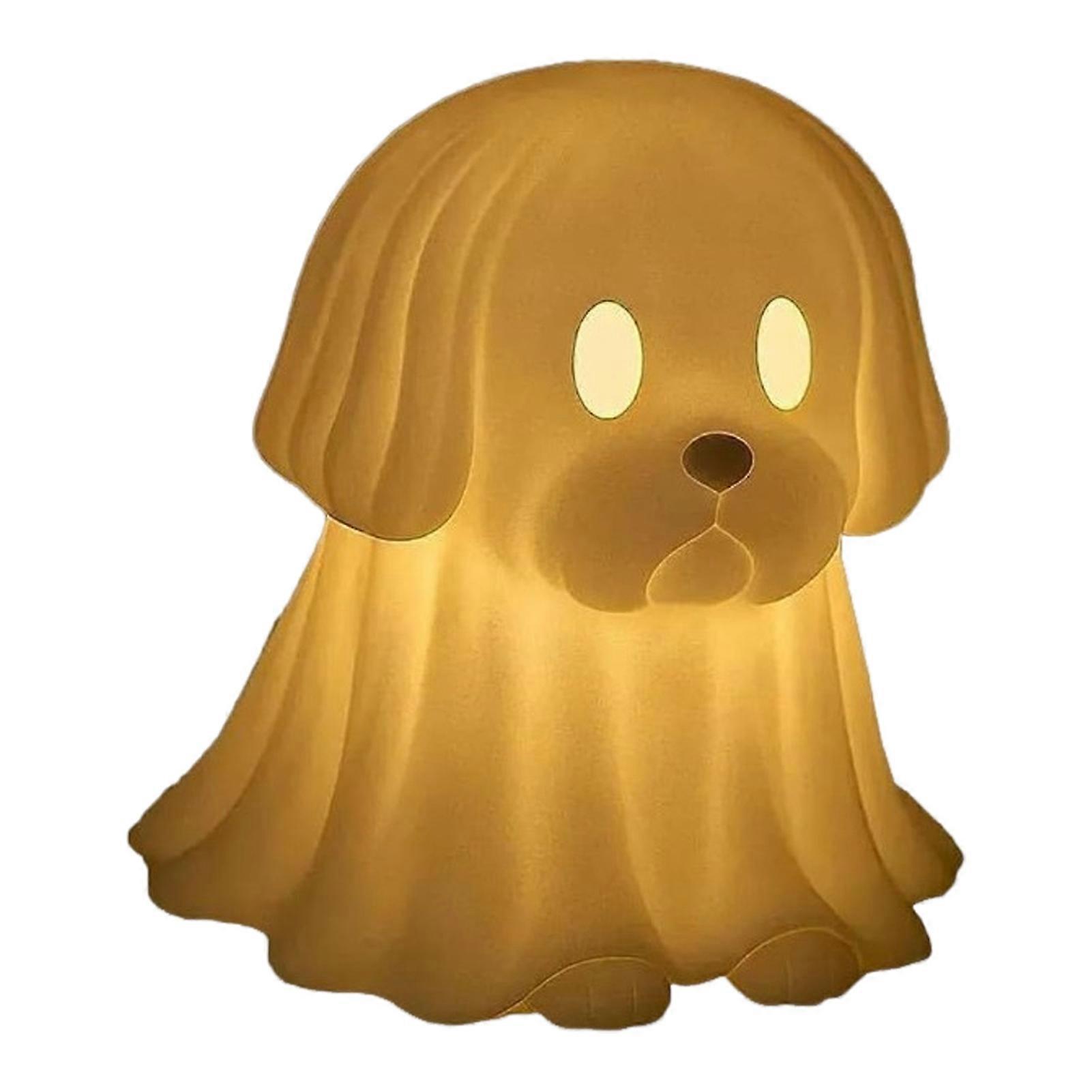 Halloween Ghost Dog Night Lamp Glowing Translucent Puppy Statue Figurine Holiday Party Home Office Bedroom Decorative Lamp Dog Lovers Gift 