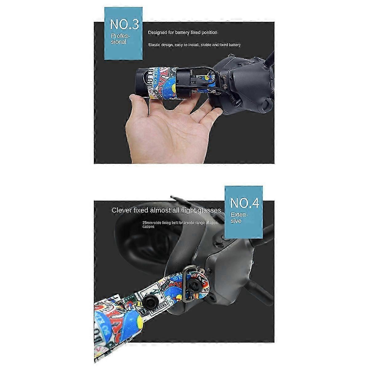 Suitable for FPV Video Glasses Graffiti Color Headband Fixed Strap